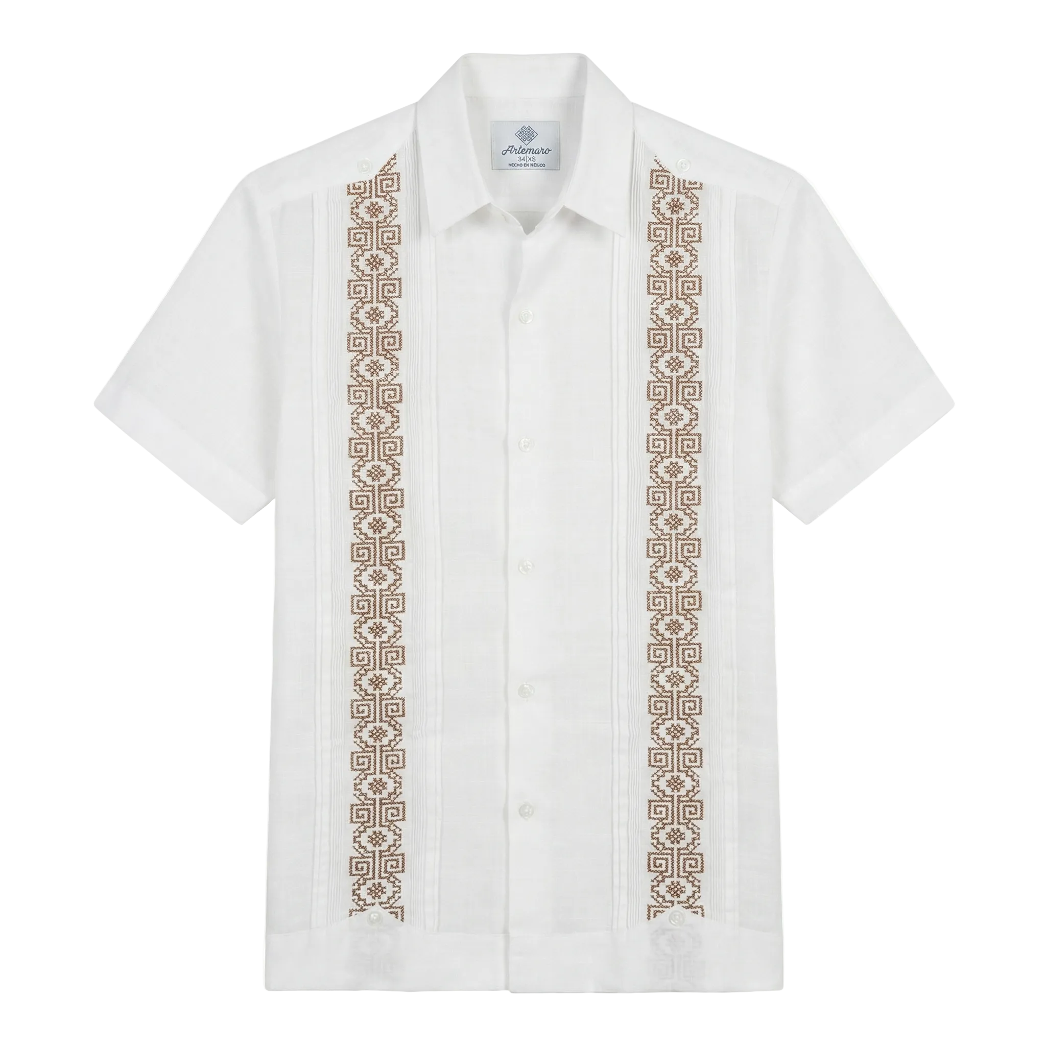 GUAYABERA AZTECA BLANCO COBRE