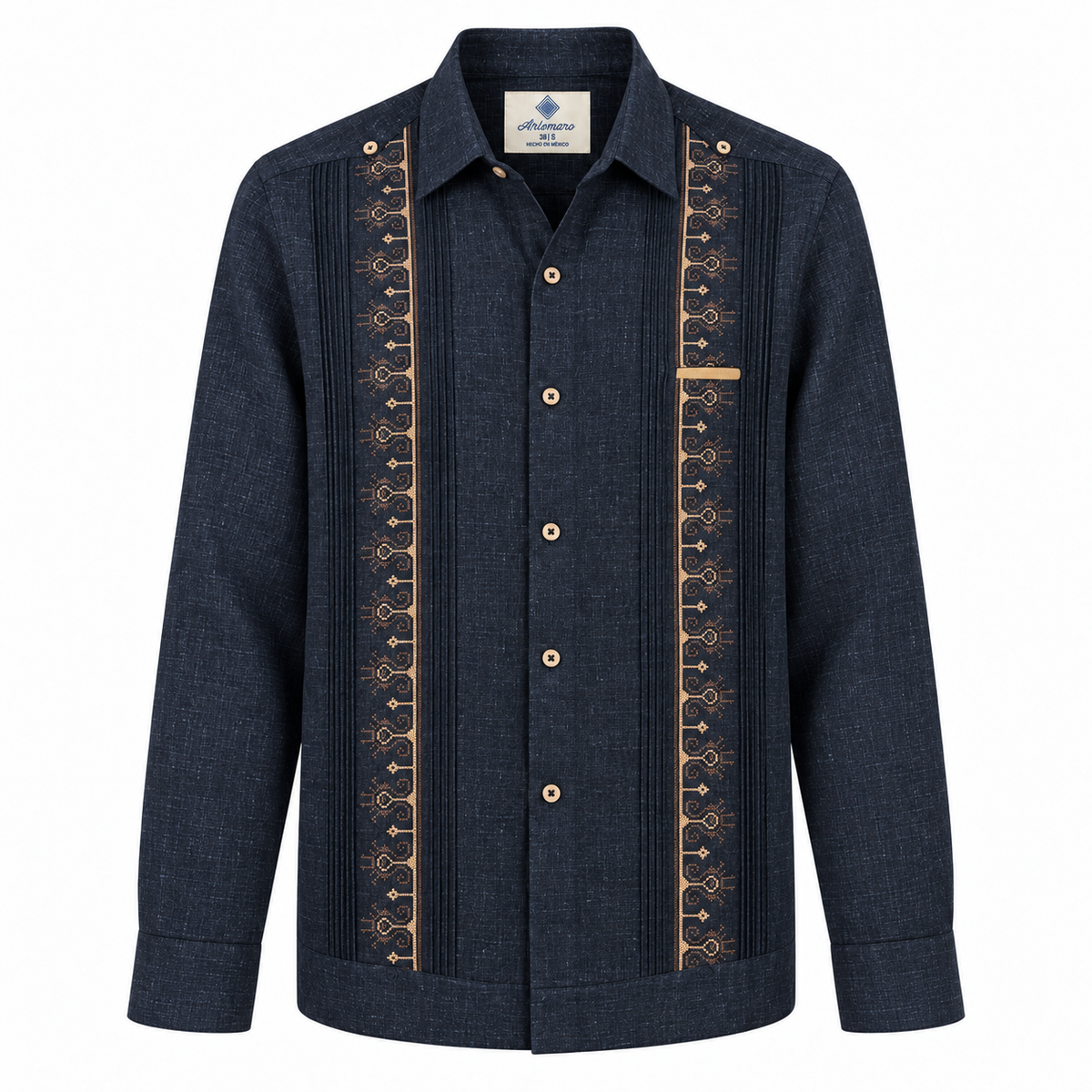 GUAYABERA CARACOL MEZCLILLA