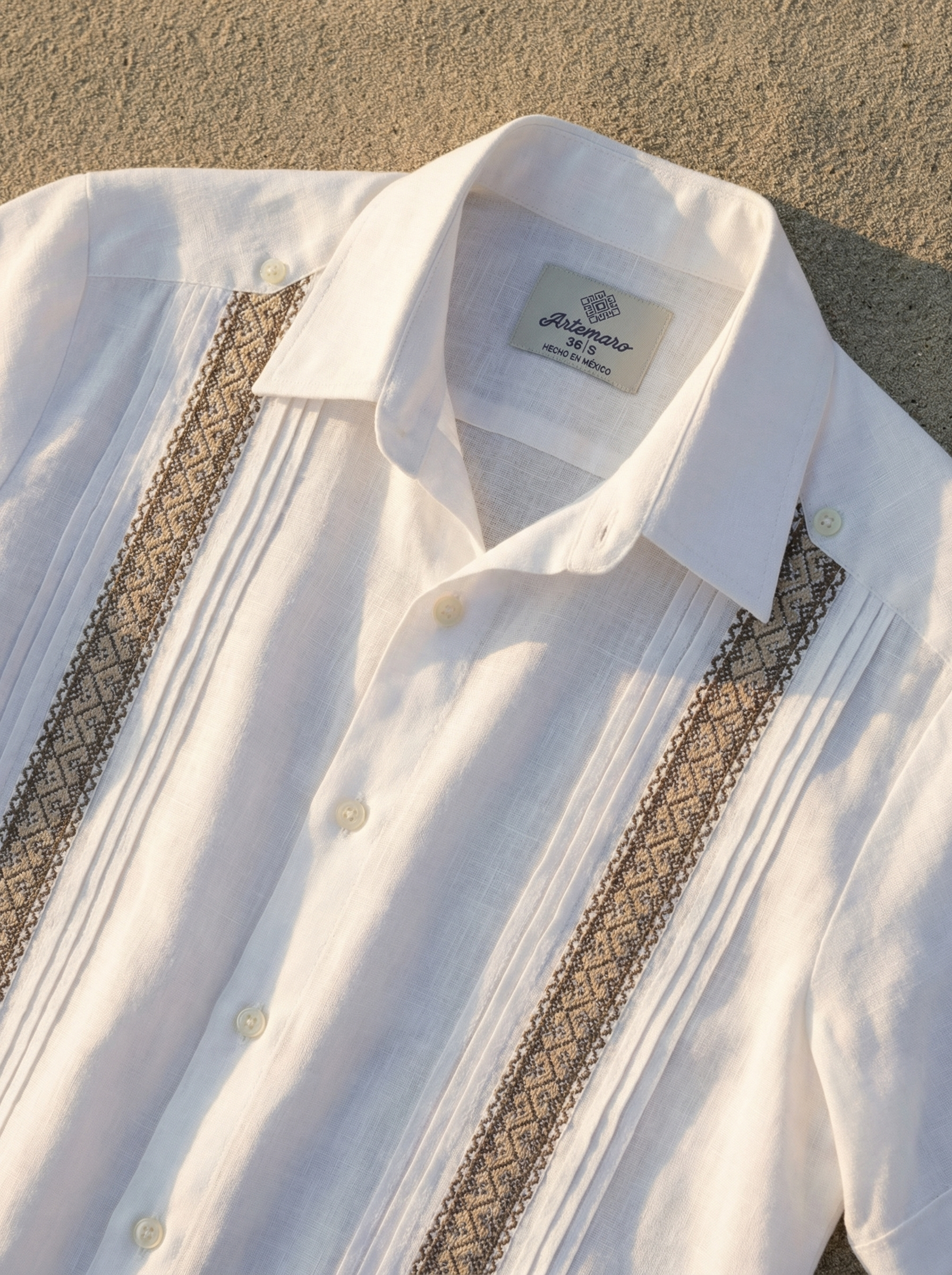 GUAYABERA NULL BLANCA/BEIGE