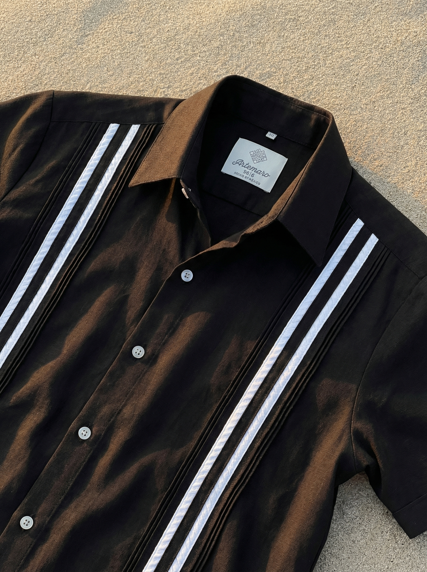 GUAYABERA PLUMILLA NEGRA BAMBOO