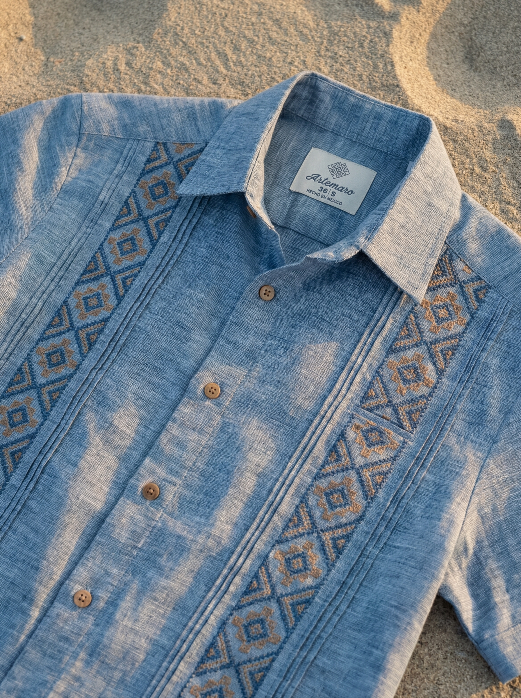 GUAYABERA ANDRÉ AZUL JAZ OS