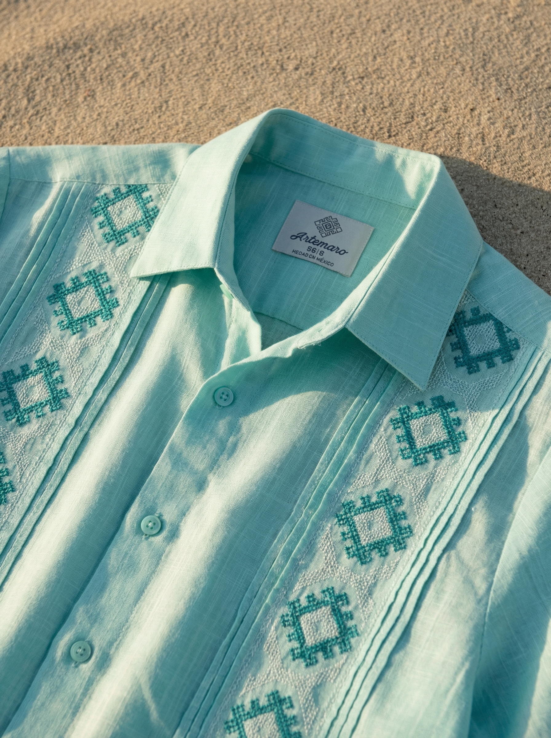 GUAYABERA INTI AQUA MANGA CORTA