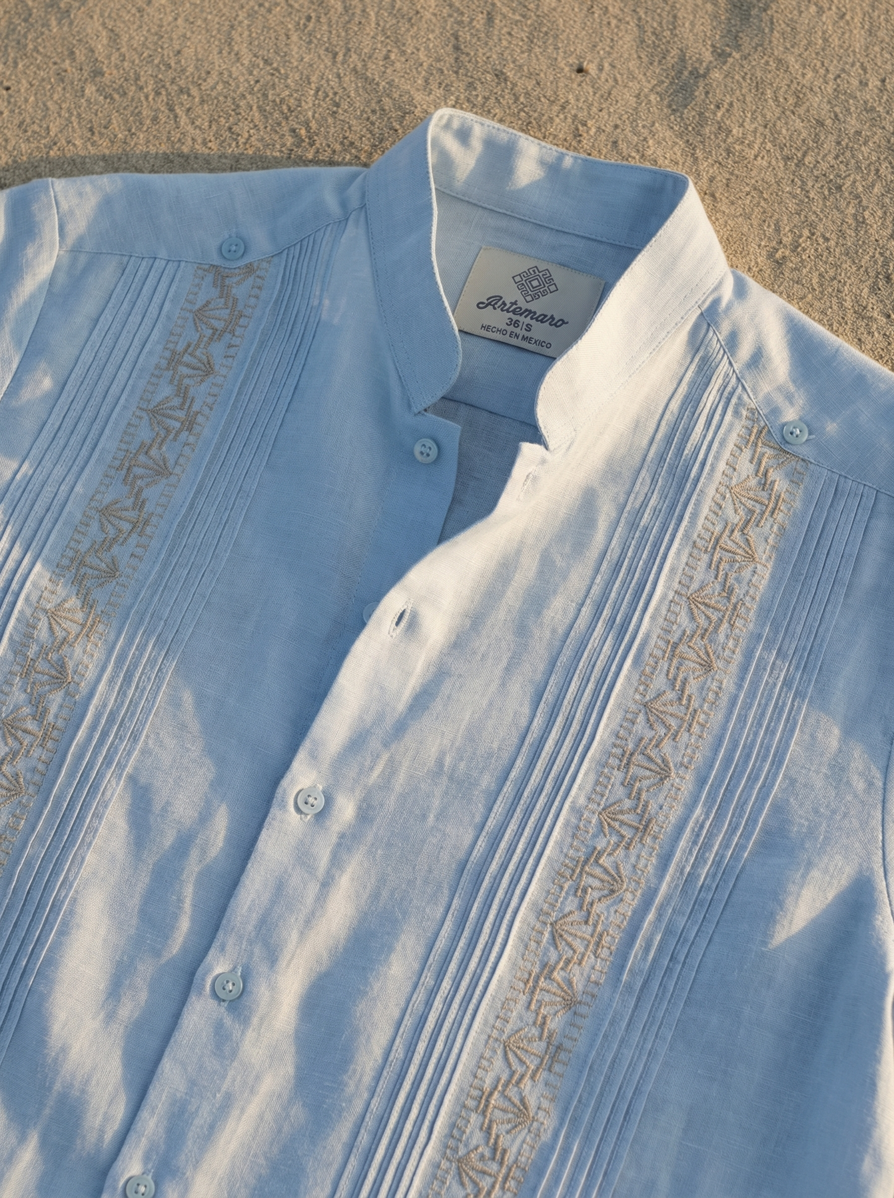 GUAYABERA PALMA CELESTE MAO
