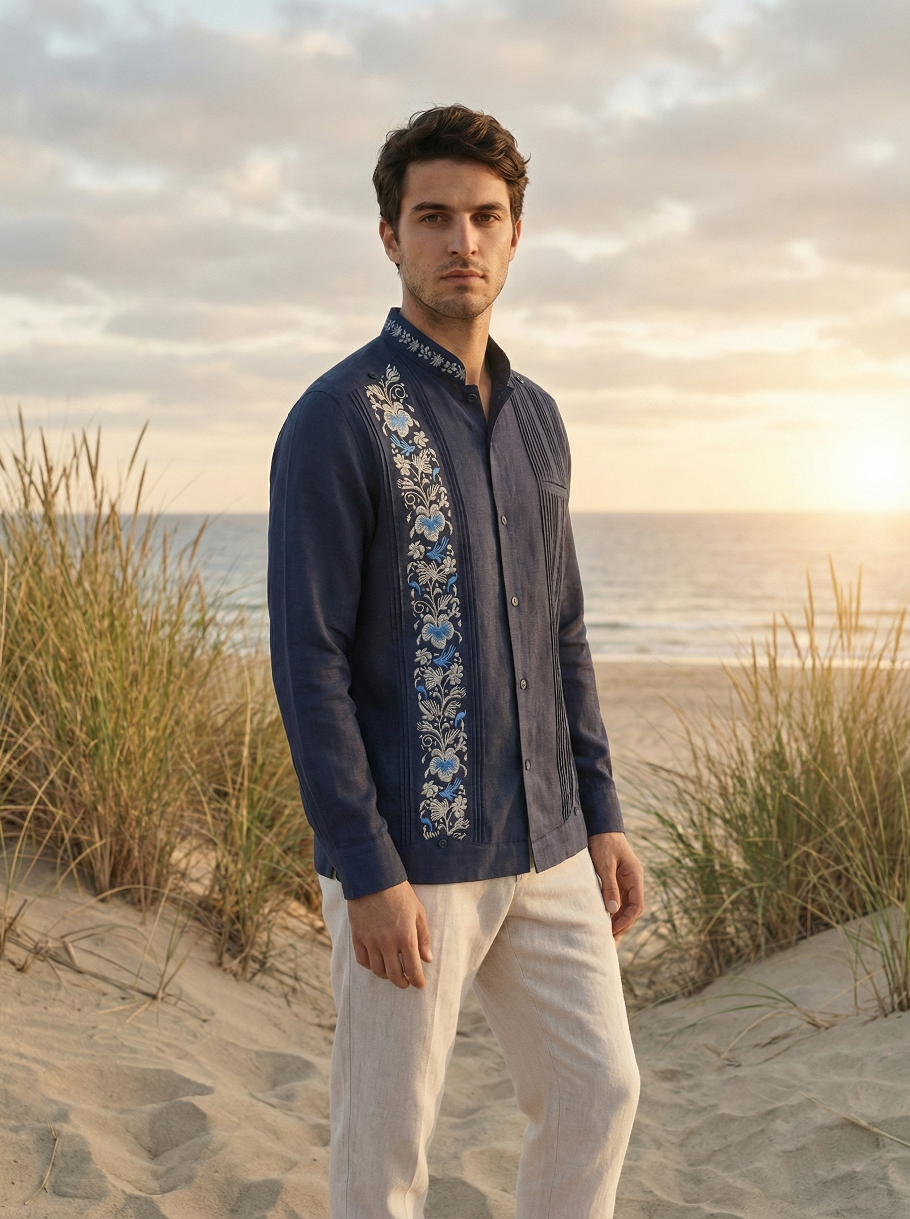 GUAYABERA VALENTINO AZUL