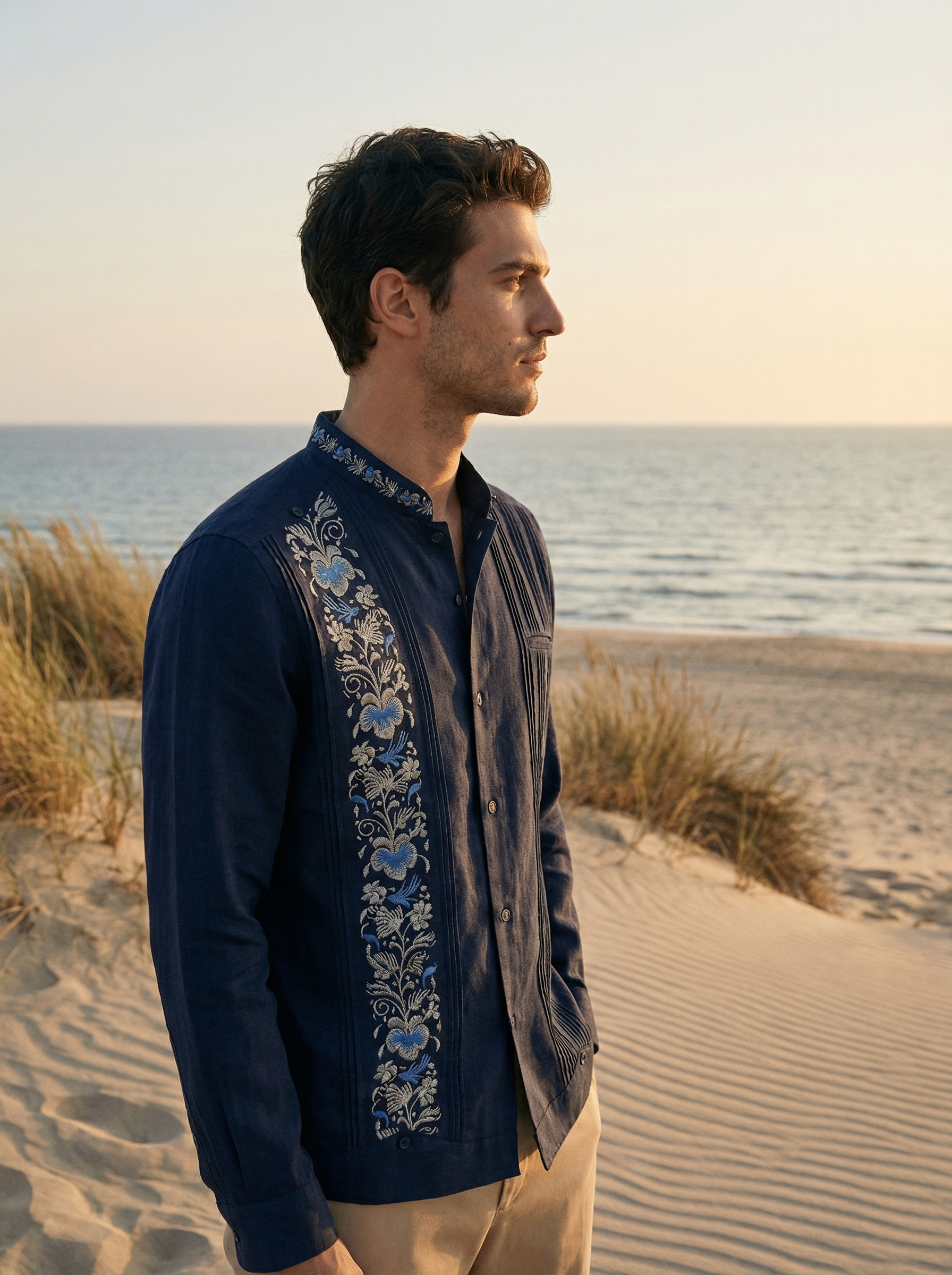 GUAYABERA VALENTINO AZUL