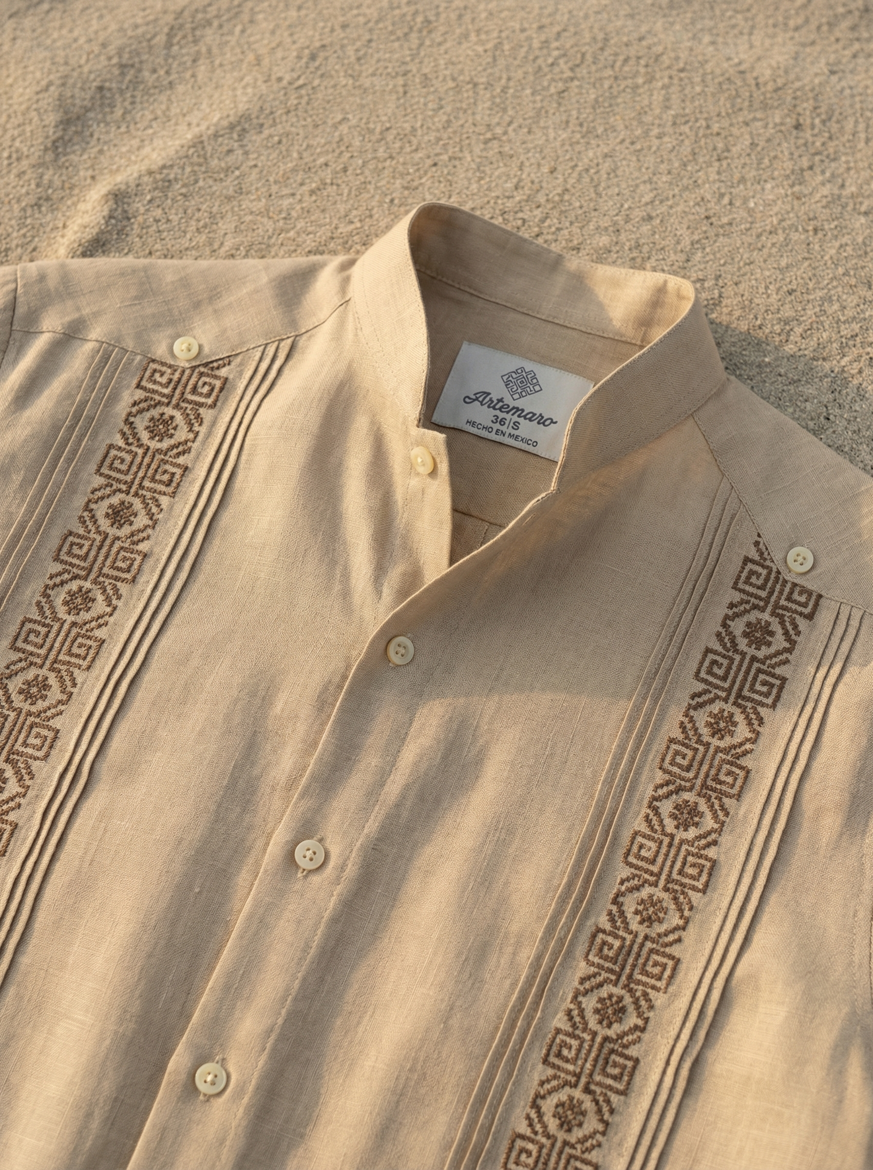 GUAYABERA AZTECA OLIVO MAO