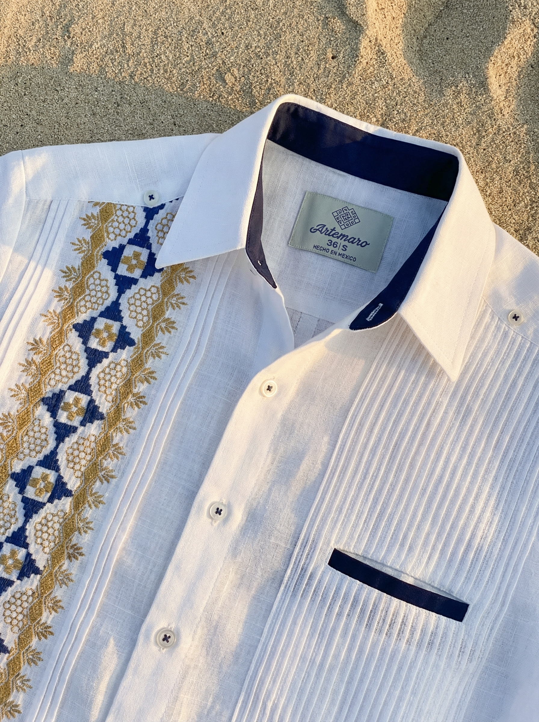 GUAYABERA MECH BLANCA