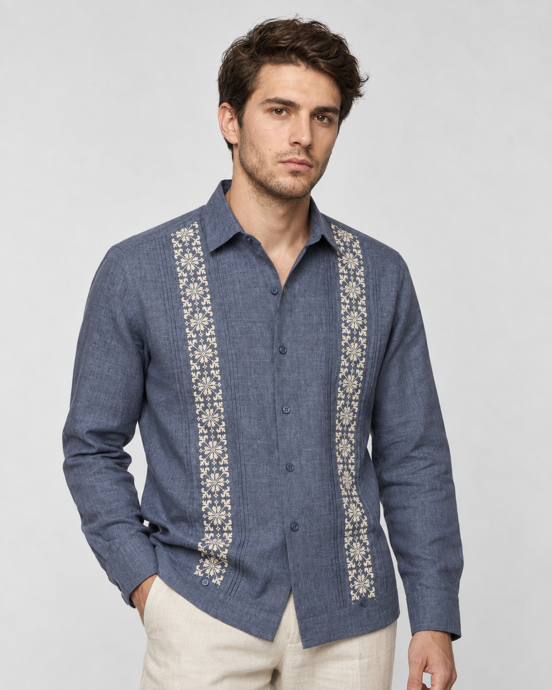 GUAYABERA AZUR MEZCLILLA
