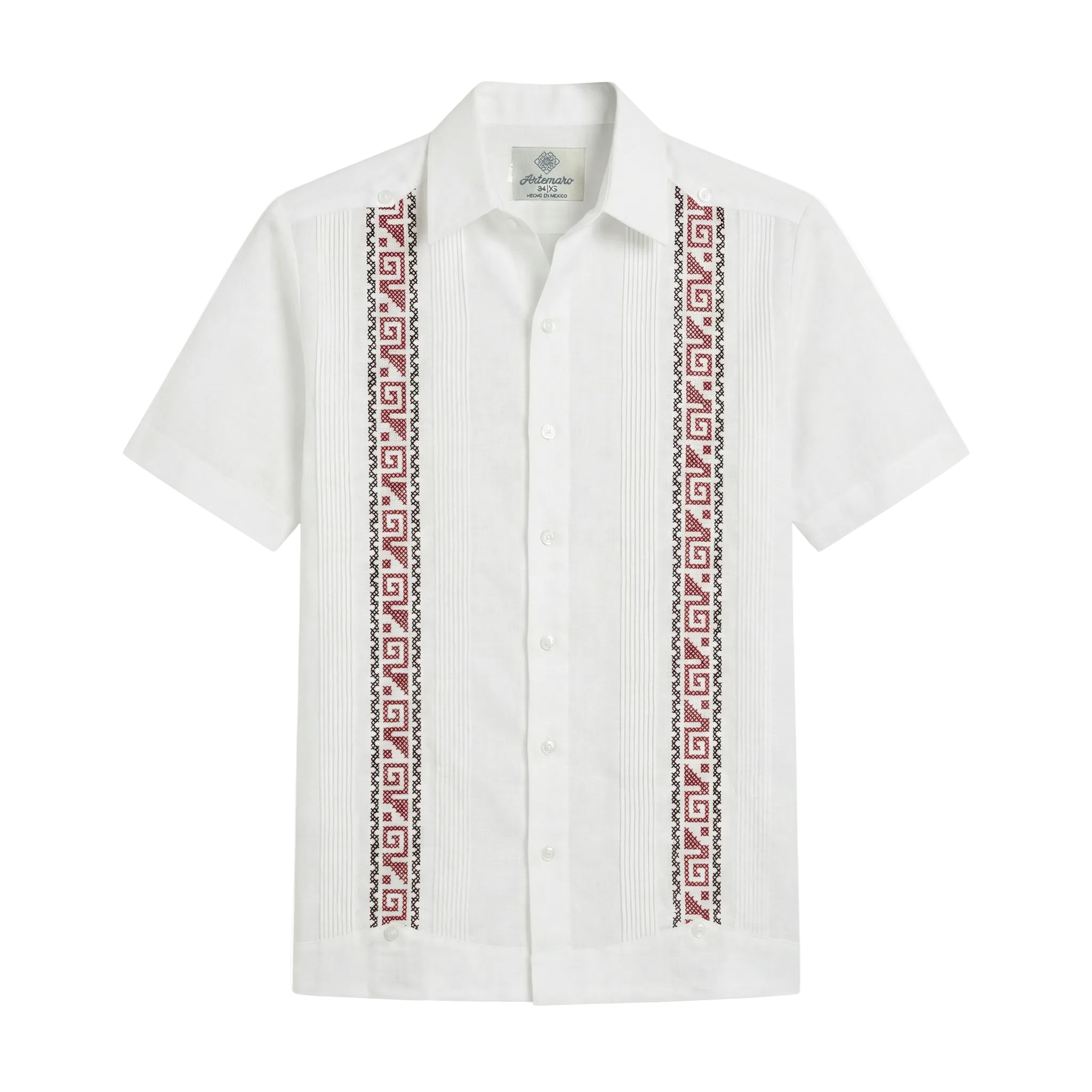 GUAYABERA FRANJAS ROJAS