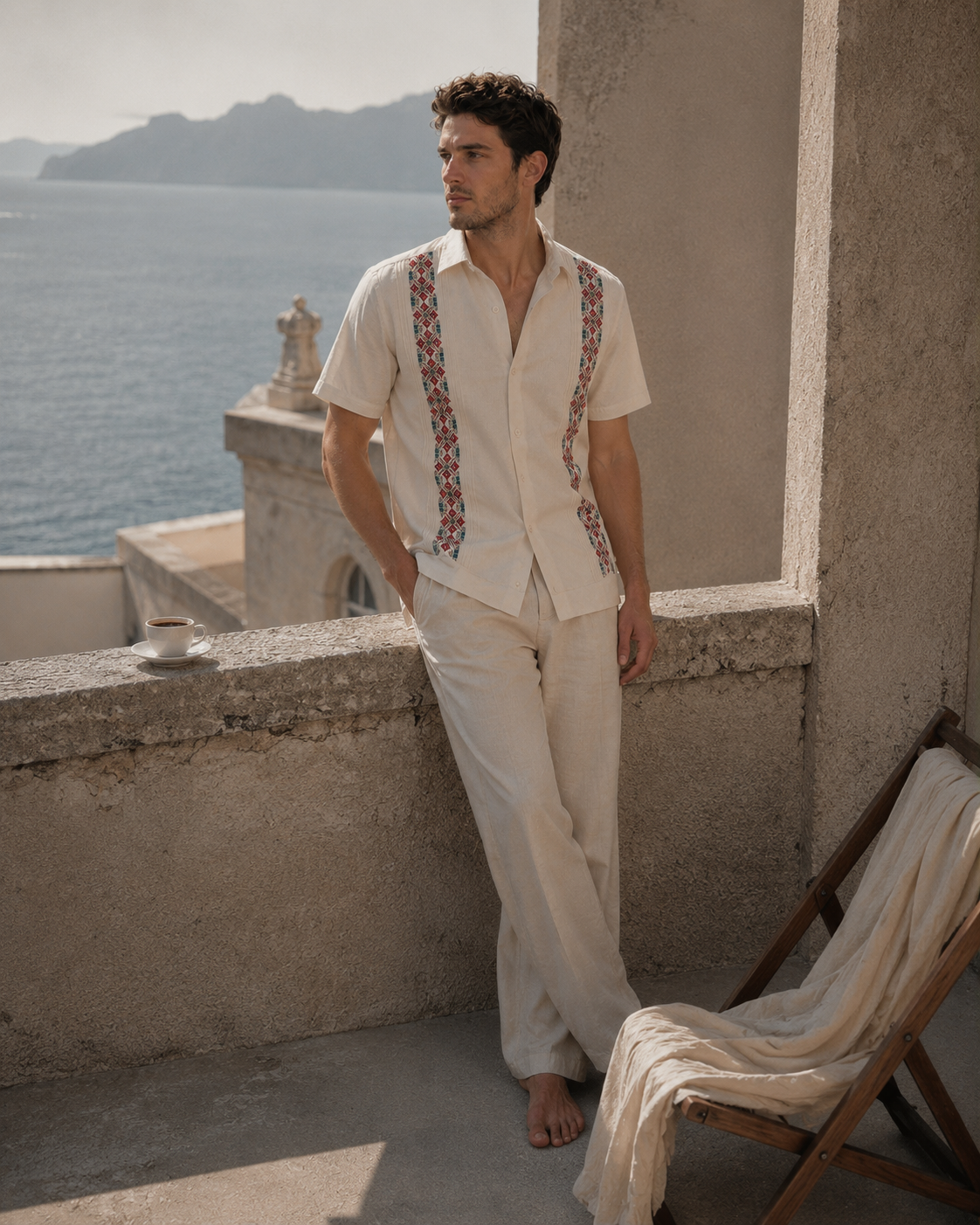 GUAYABERA ALBA HUESO