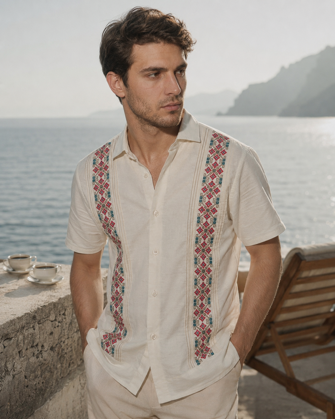 GUAYABERA ALBA HUESO