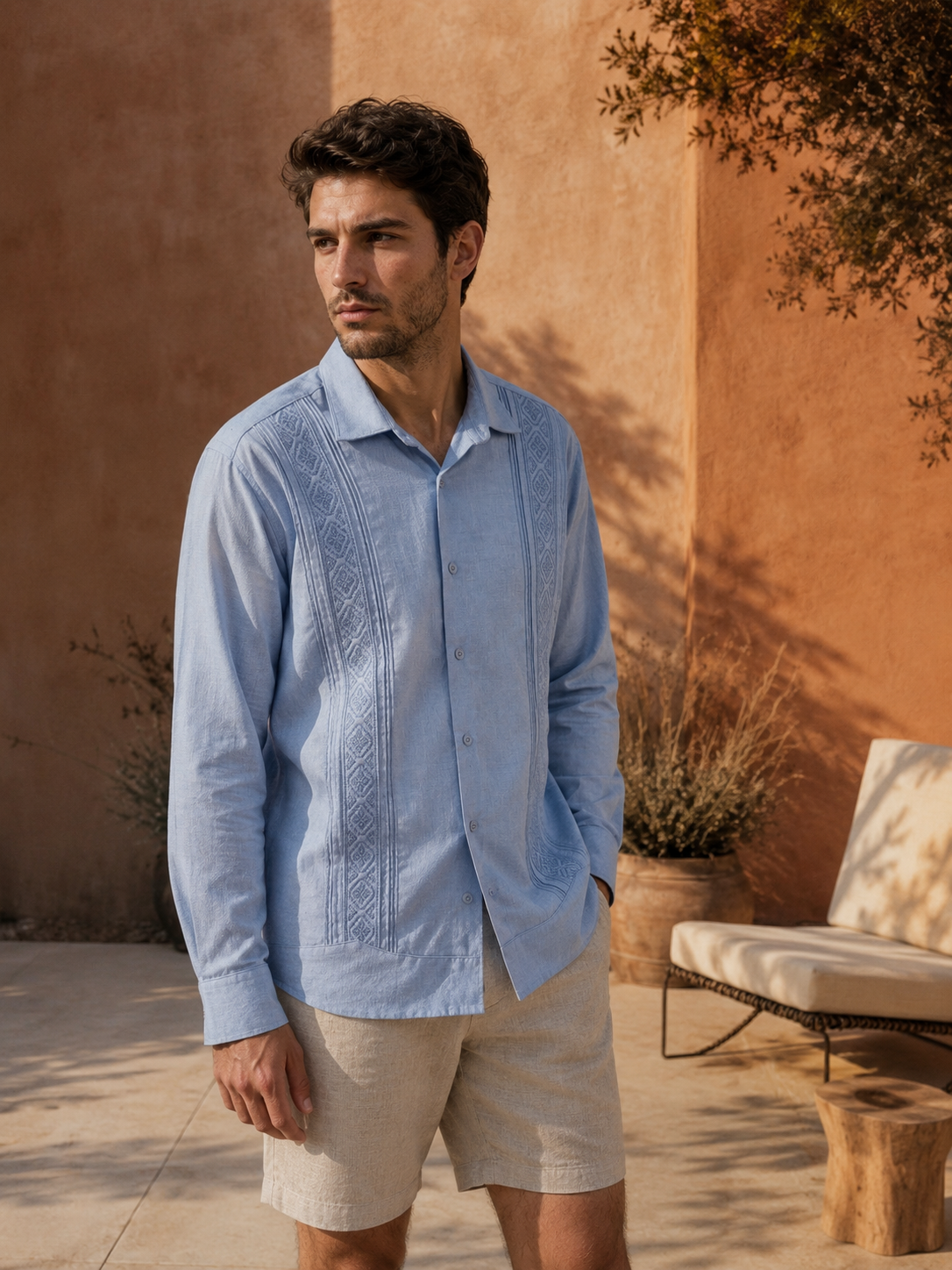 GUAYABERA ALTAMAR CELESTE