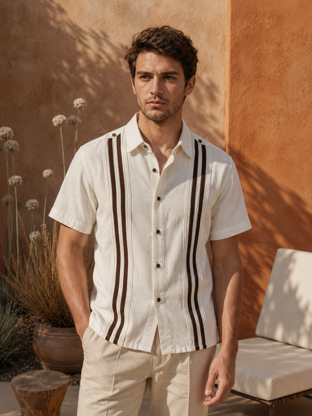 GUAYABERA PLUMILLA SPORT BLANCO