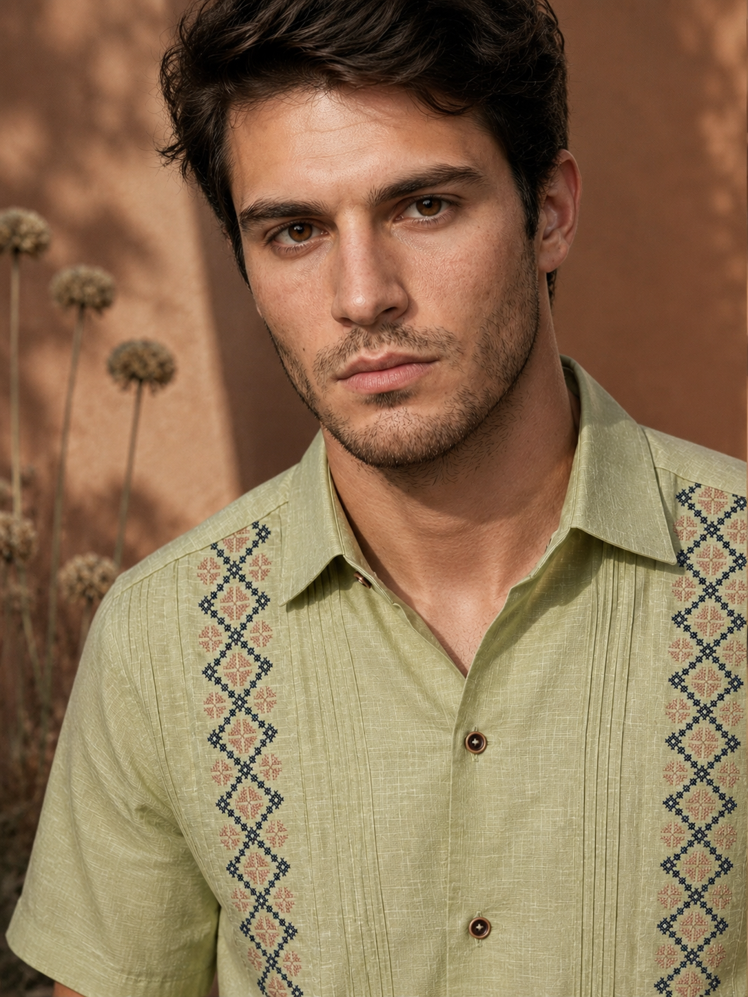 GUAYABERA ROMBOS LIMON