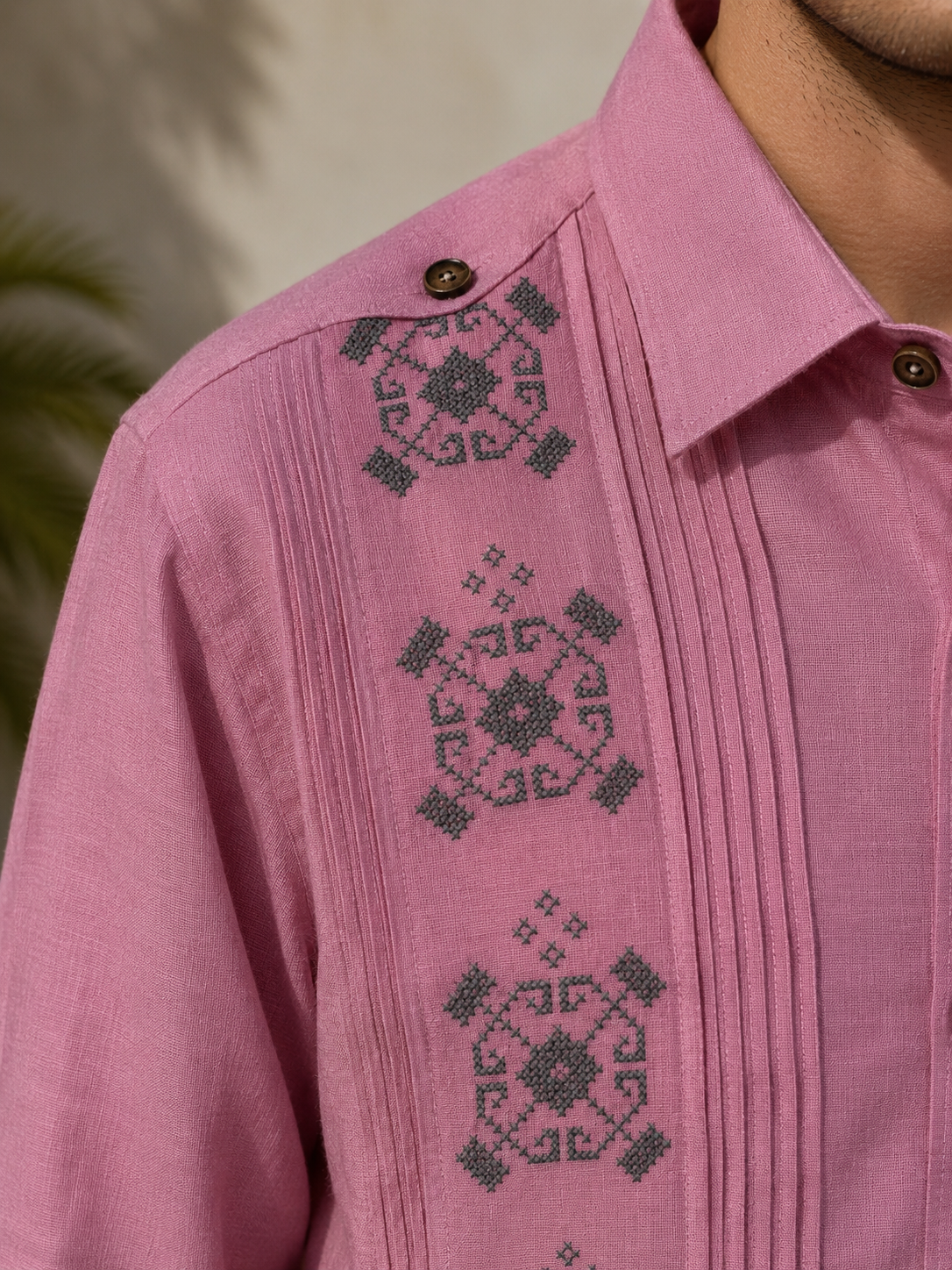 GUAYABERA ROSA UNO