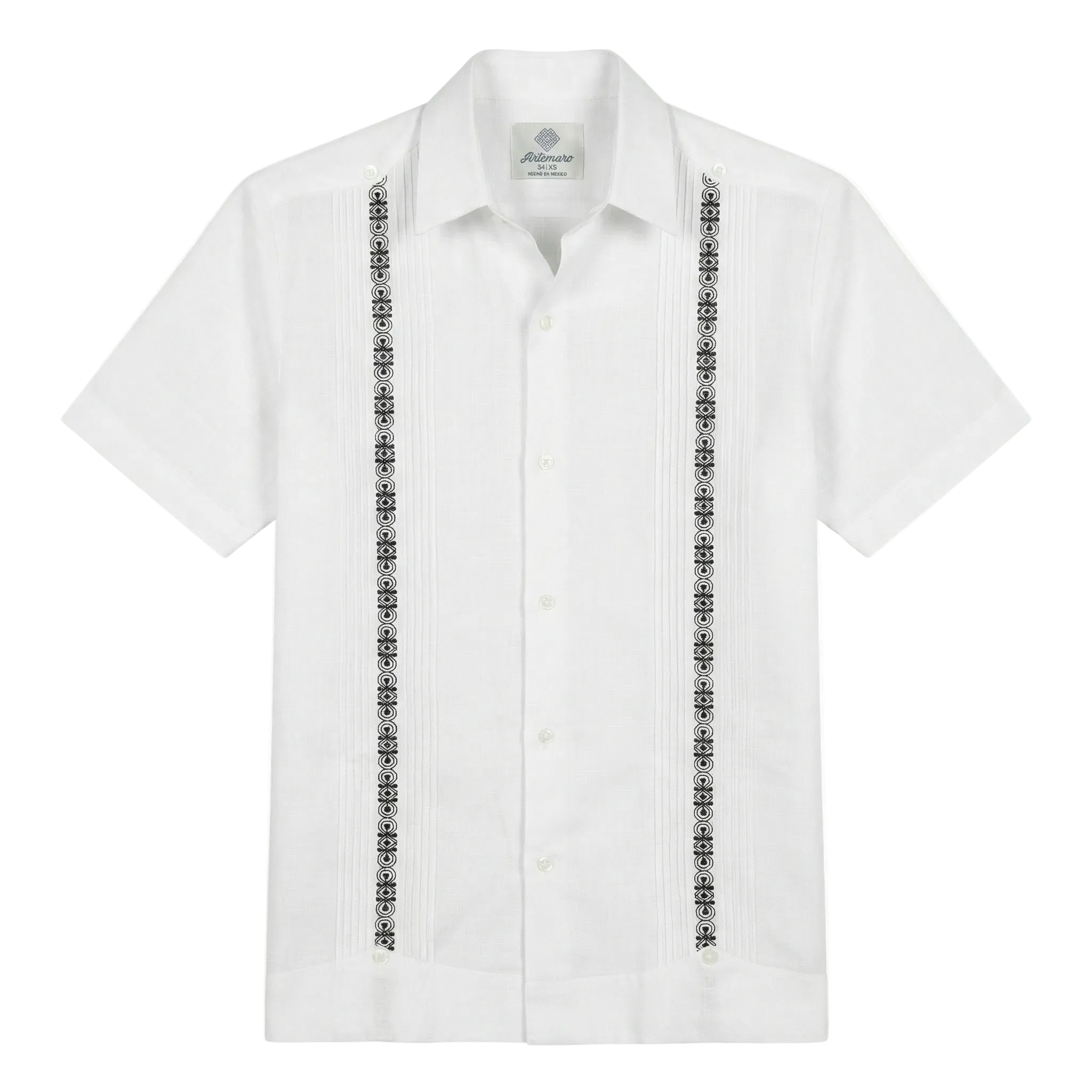 GUAYABERA HABANA BLANCA/NEGRO