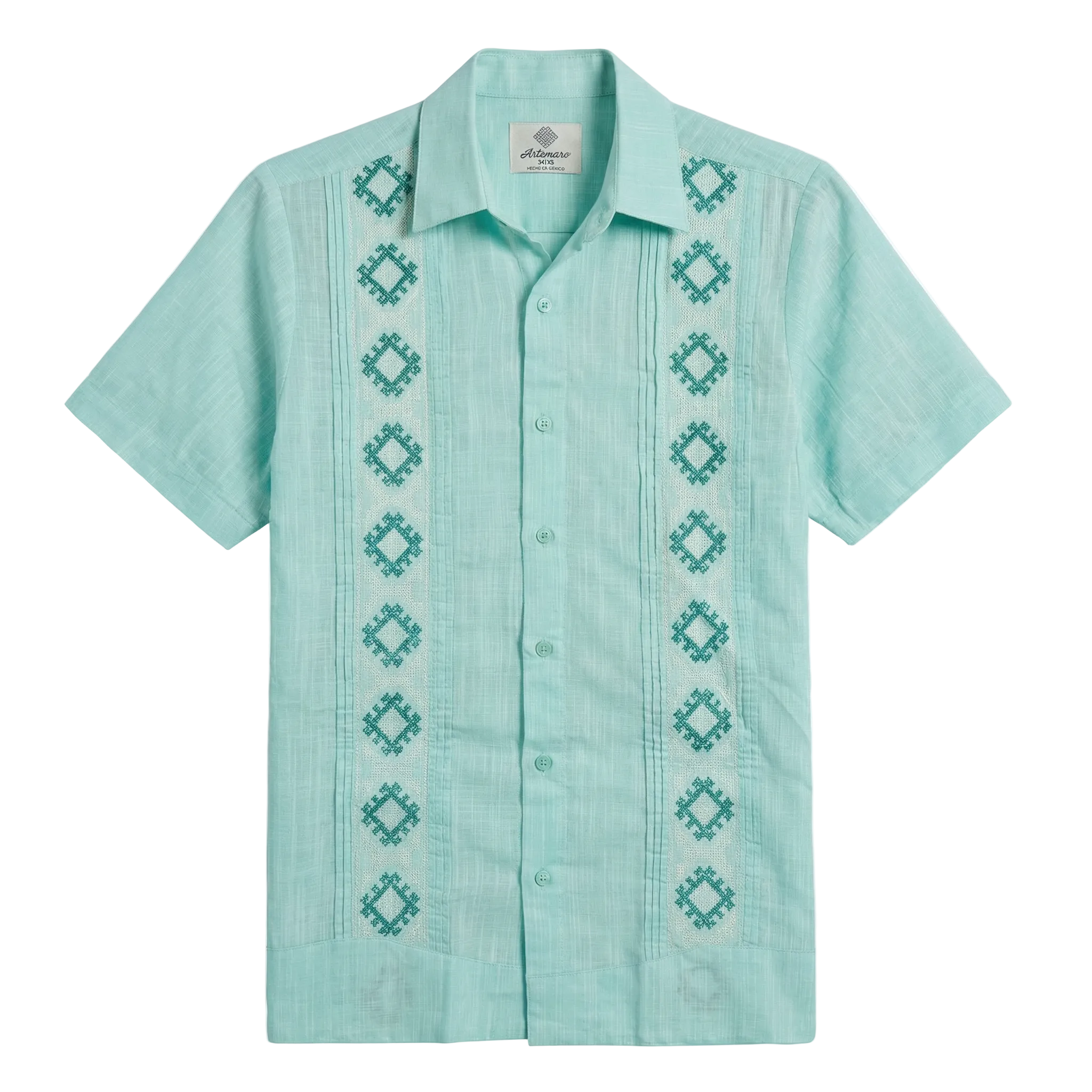 GUAYABERA INTI AQUA MANGA CORTA