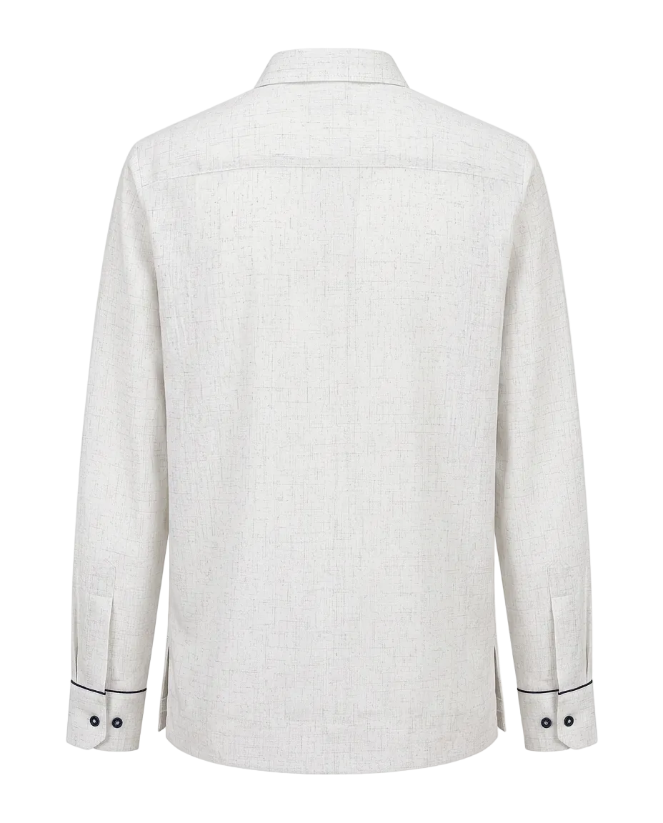 GUAYABERA JC BLANCO JAS AZUL MARINO