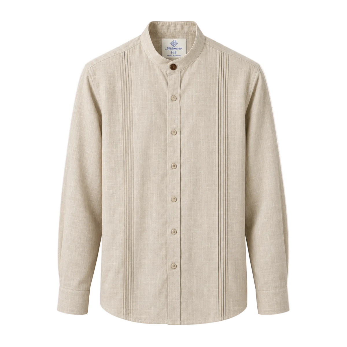 CAMISA MAO ALFORZAS BEIGE