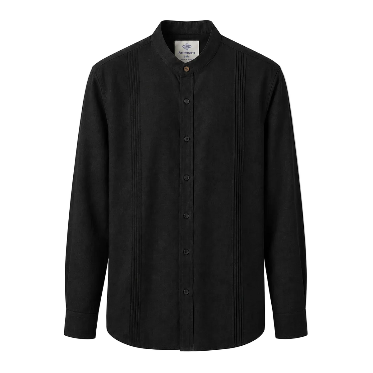 CAMISA MAO ALFORZAS NEGRA