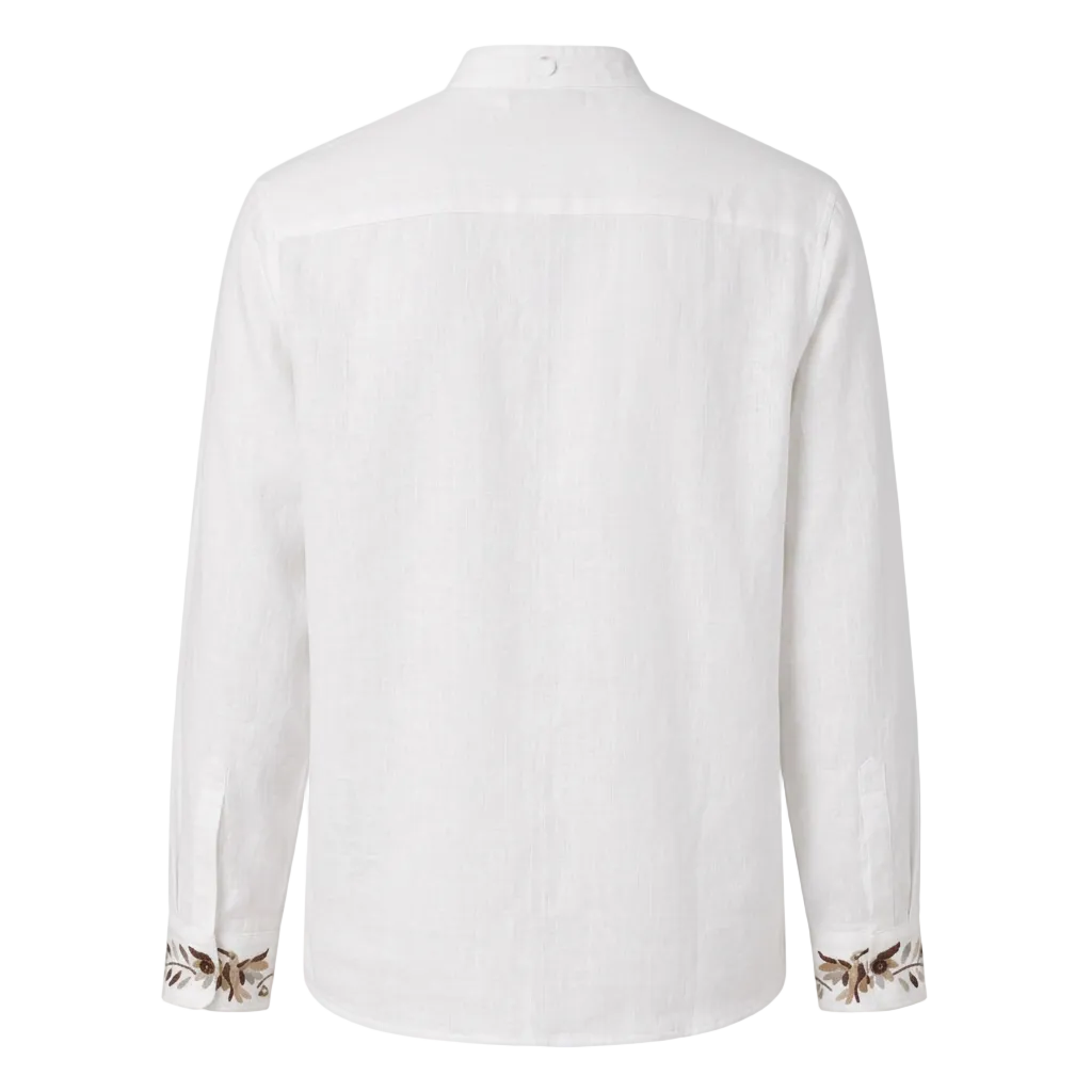 CAMISA MAO BLANCA BORDADO OTOMÍ
