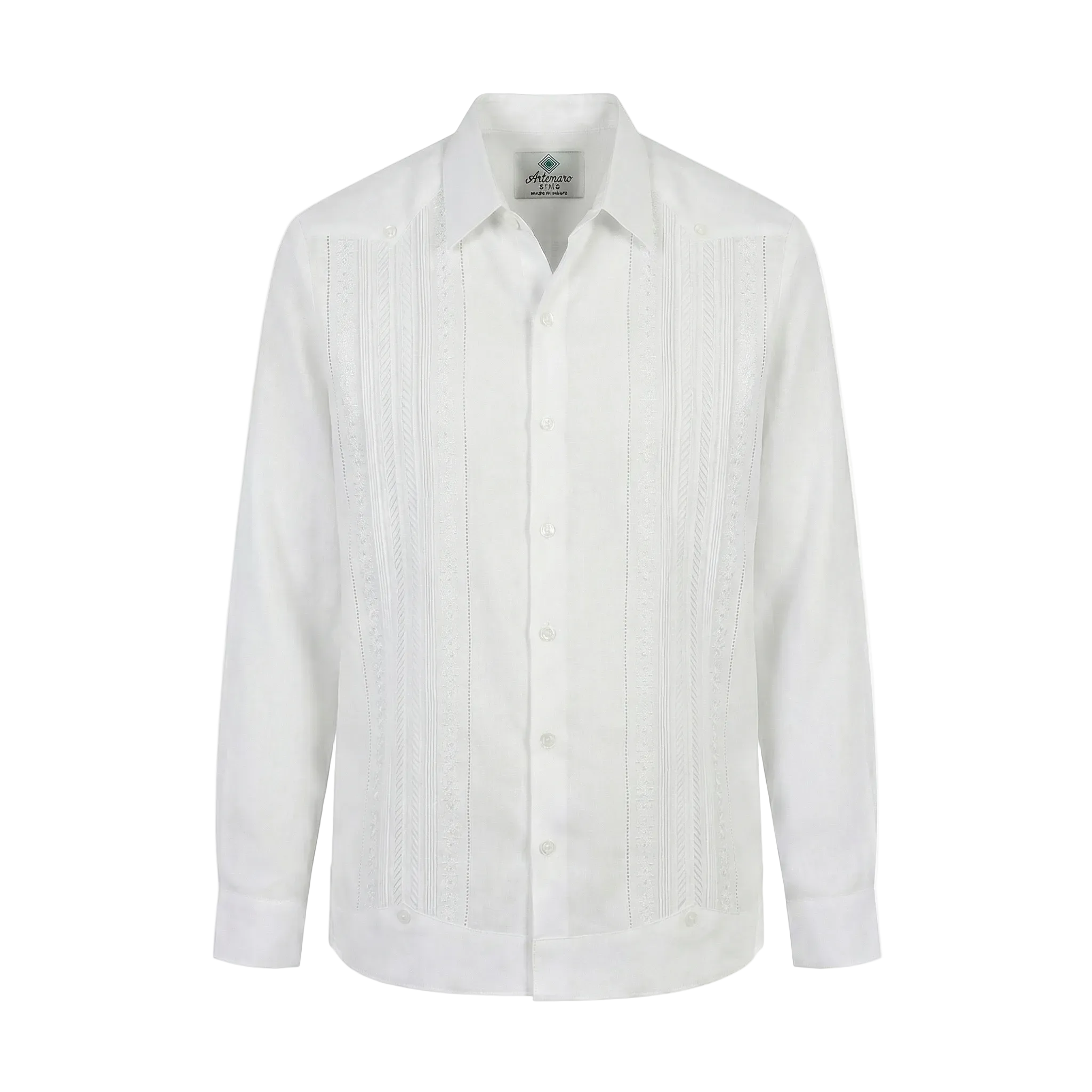 GUAYABERA PLUMILLA BLANCA