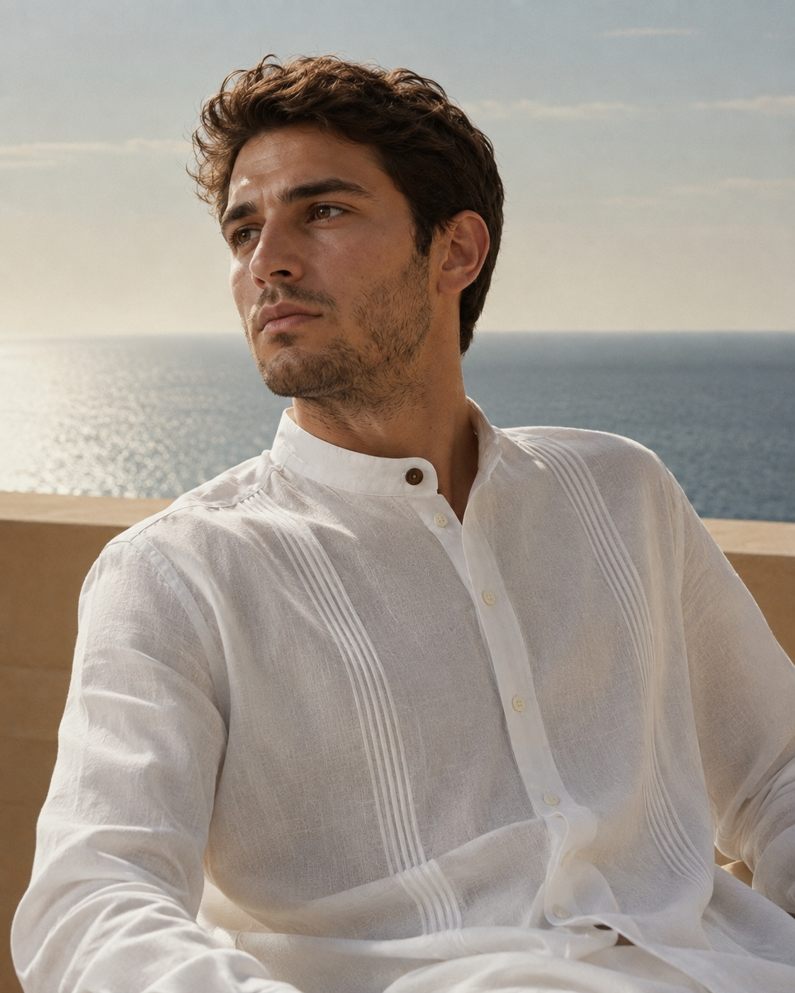 CAMISA MAO ALFORZAS BLANCA