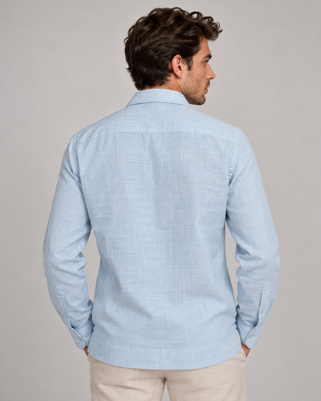 GUAYABERA ALBA CELESTE