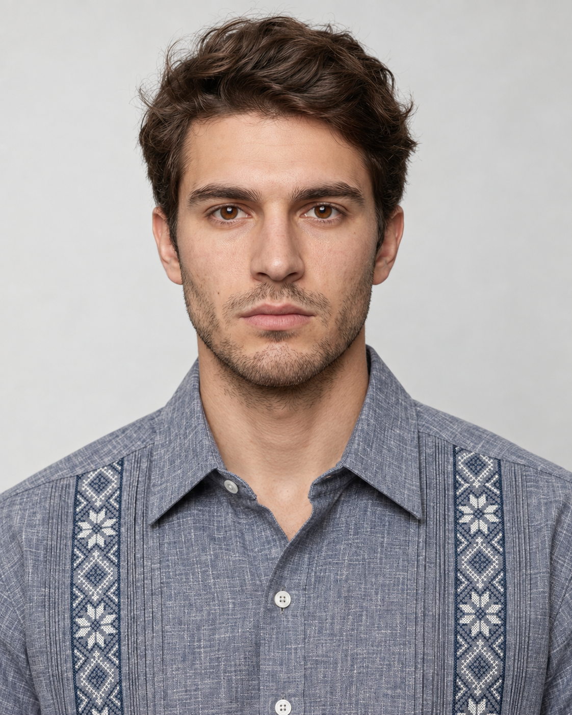 GUAYABERA ANDRÉ GRIS AZULADO