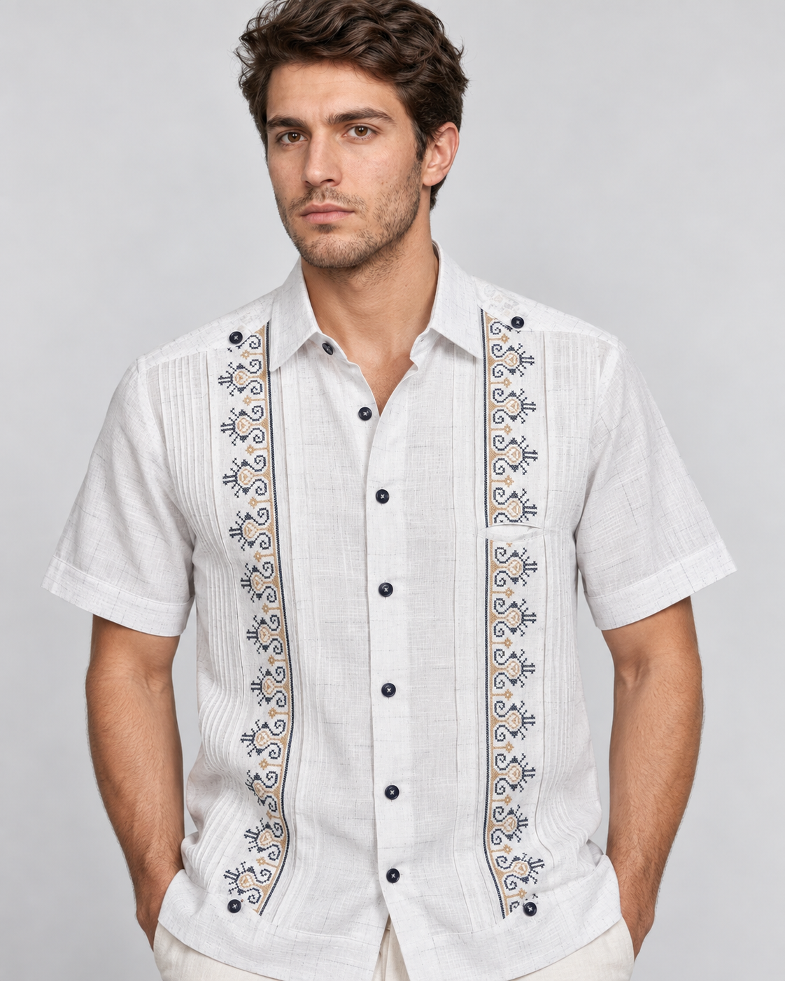 GUAYABERA CARACOL BLANCA