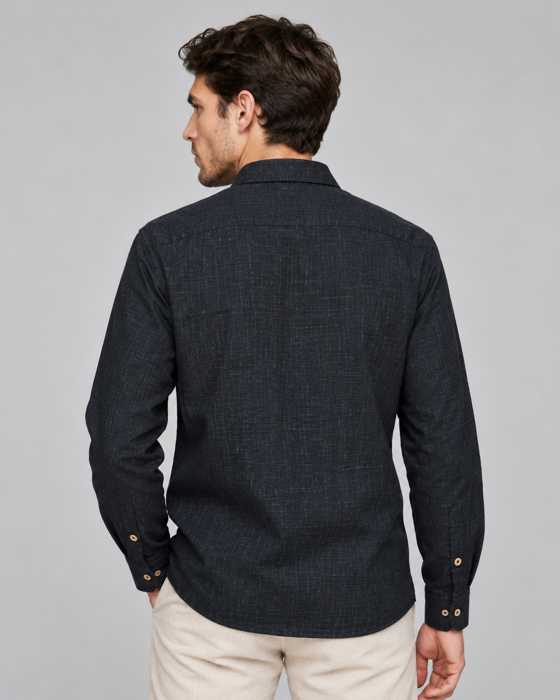 GUAYABERA CARACOL MEZCLILLA