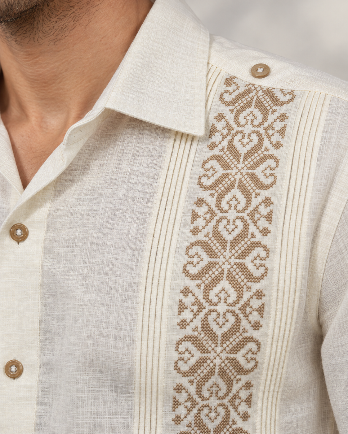 GUAYABERA CORAZON BEIGE