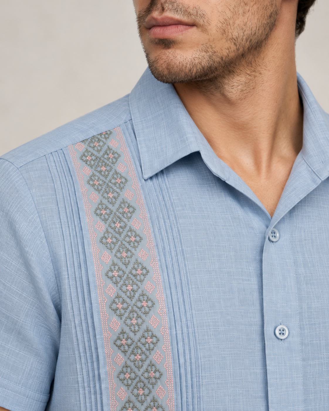 GUAYABERA FLOR AZUL