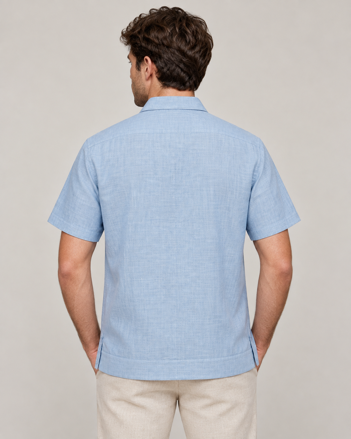GUAYABERA FLOR AZUL