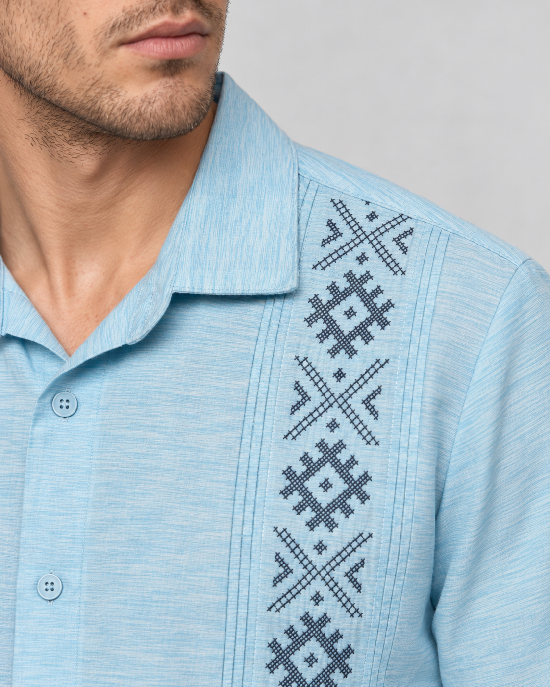 GUAYABERA KAMBA CELESTE