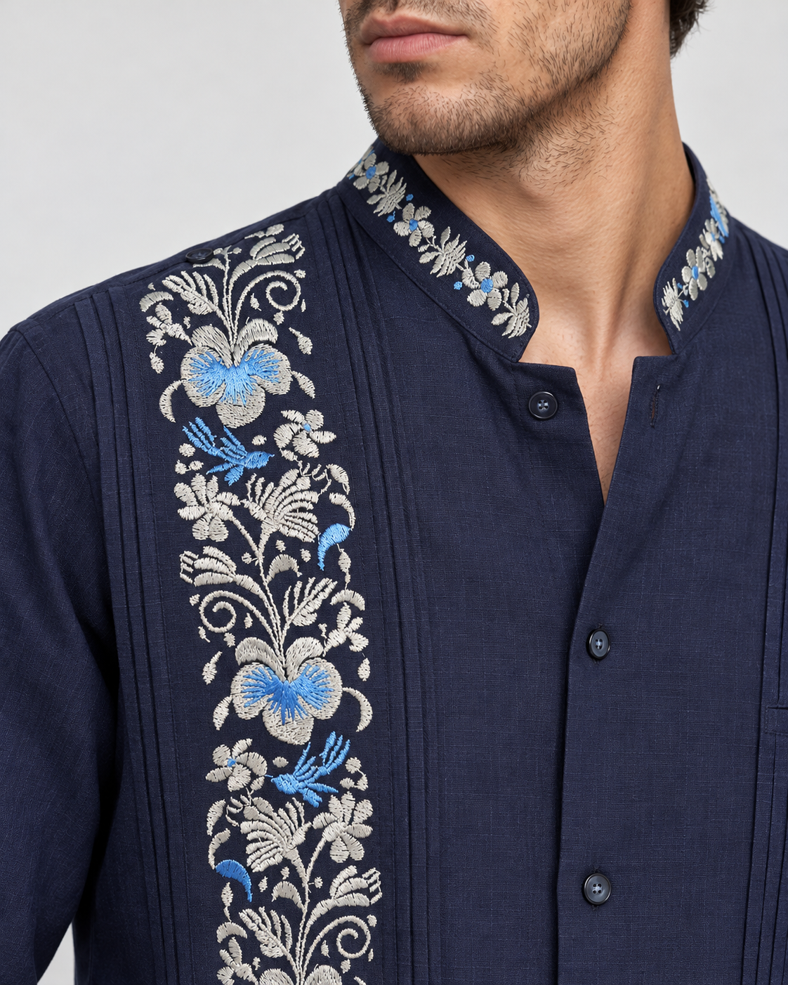 GUAYABERA VALENTINO AZUL