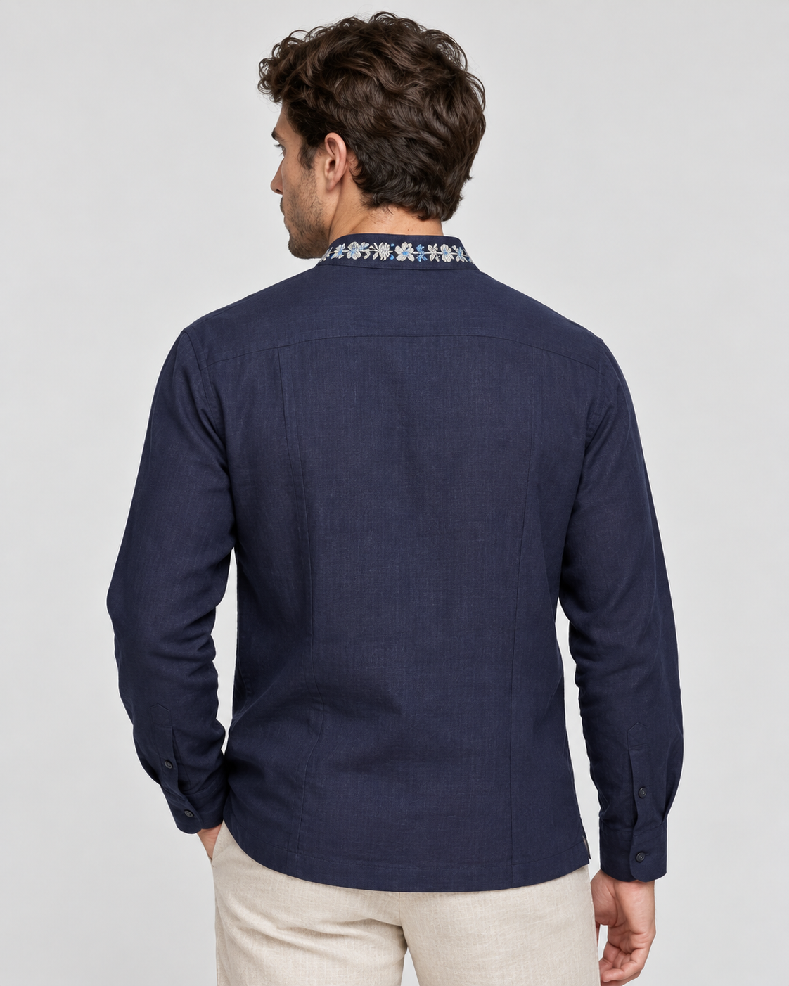 GUAYABERA VALENTINO AZUL