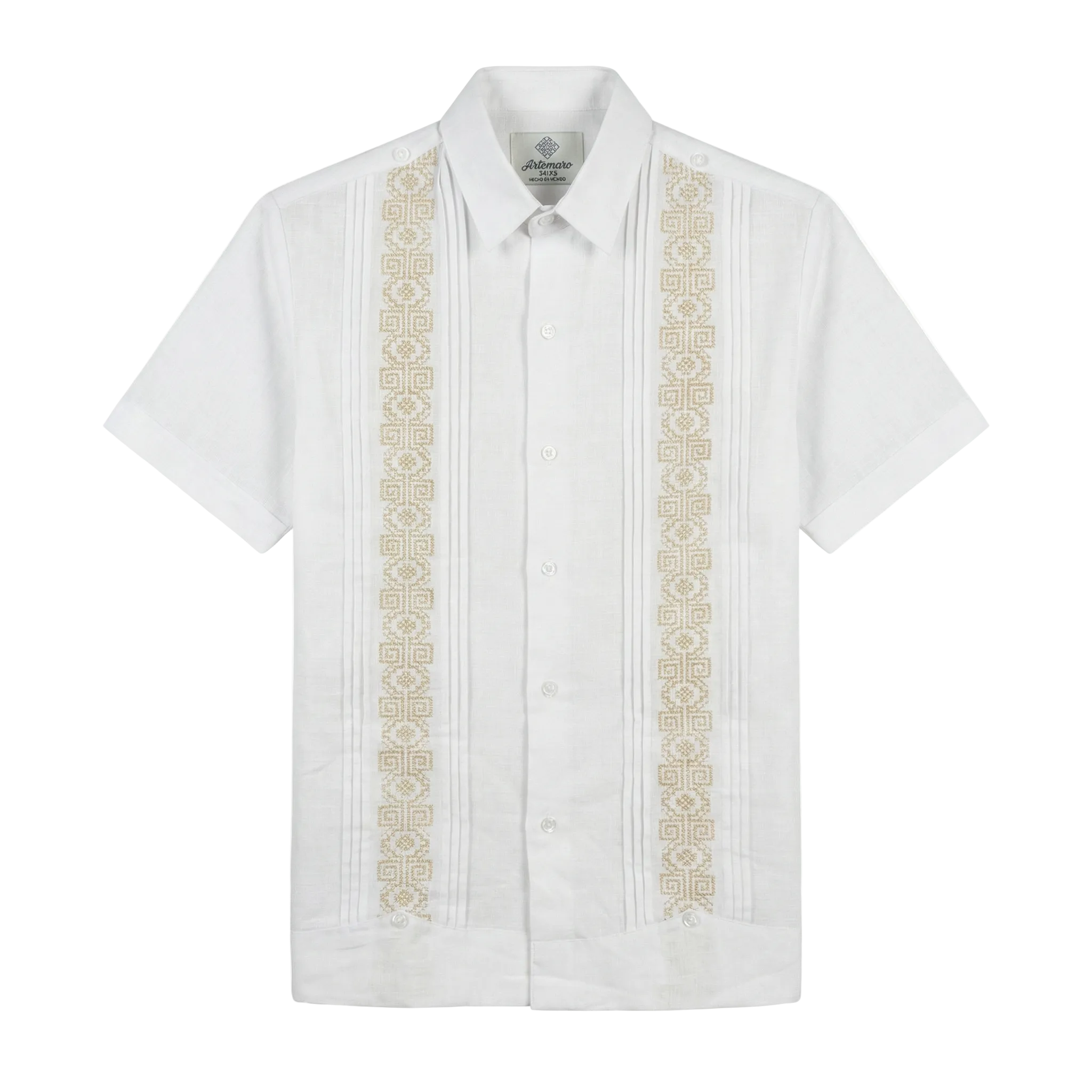 GUAYABERA AZTECA BLANCO ORO
