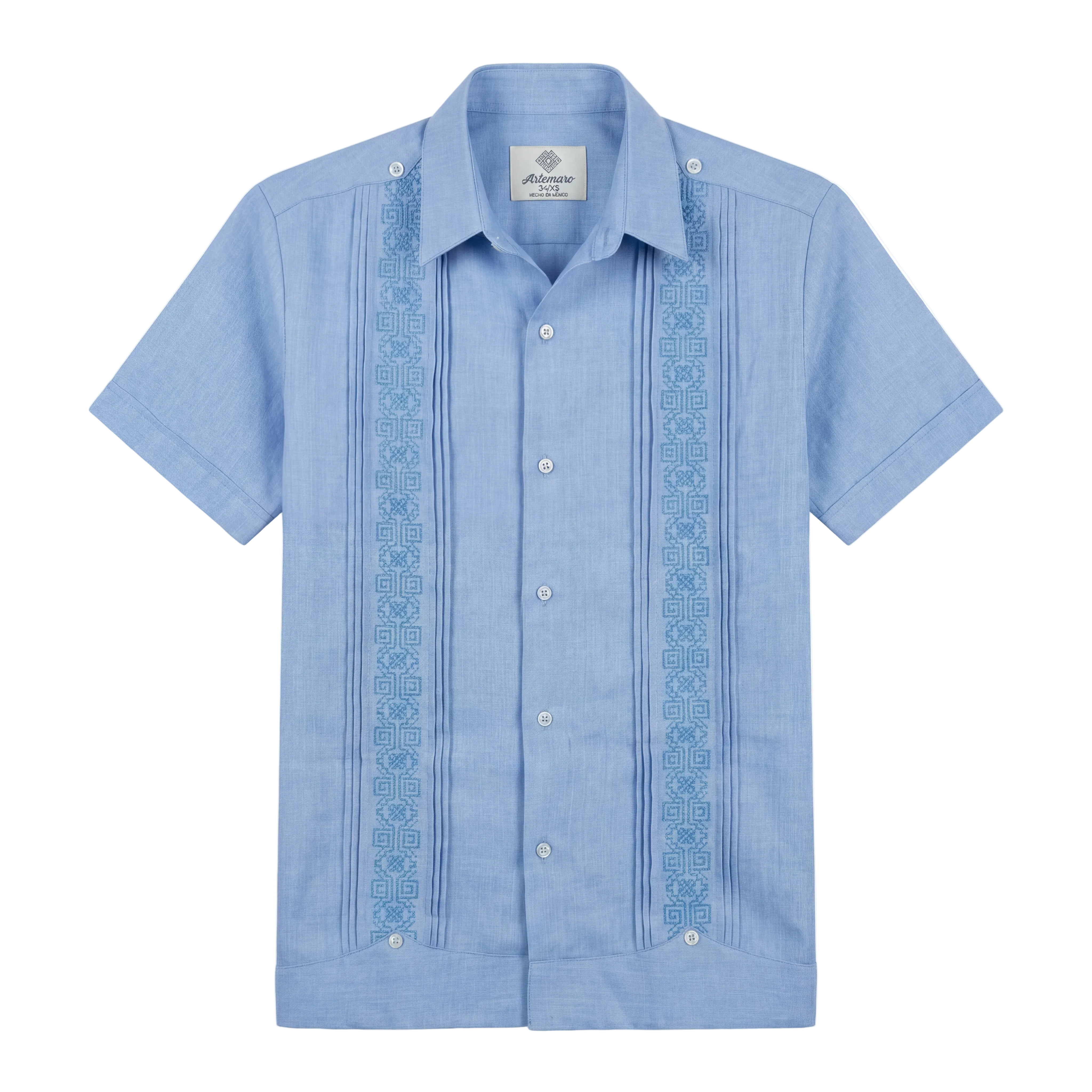 GUAYABERA AZTECA CELESTE