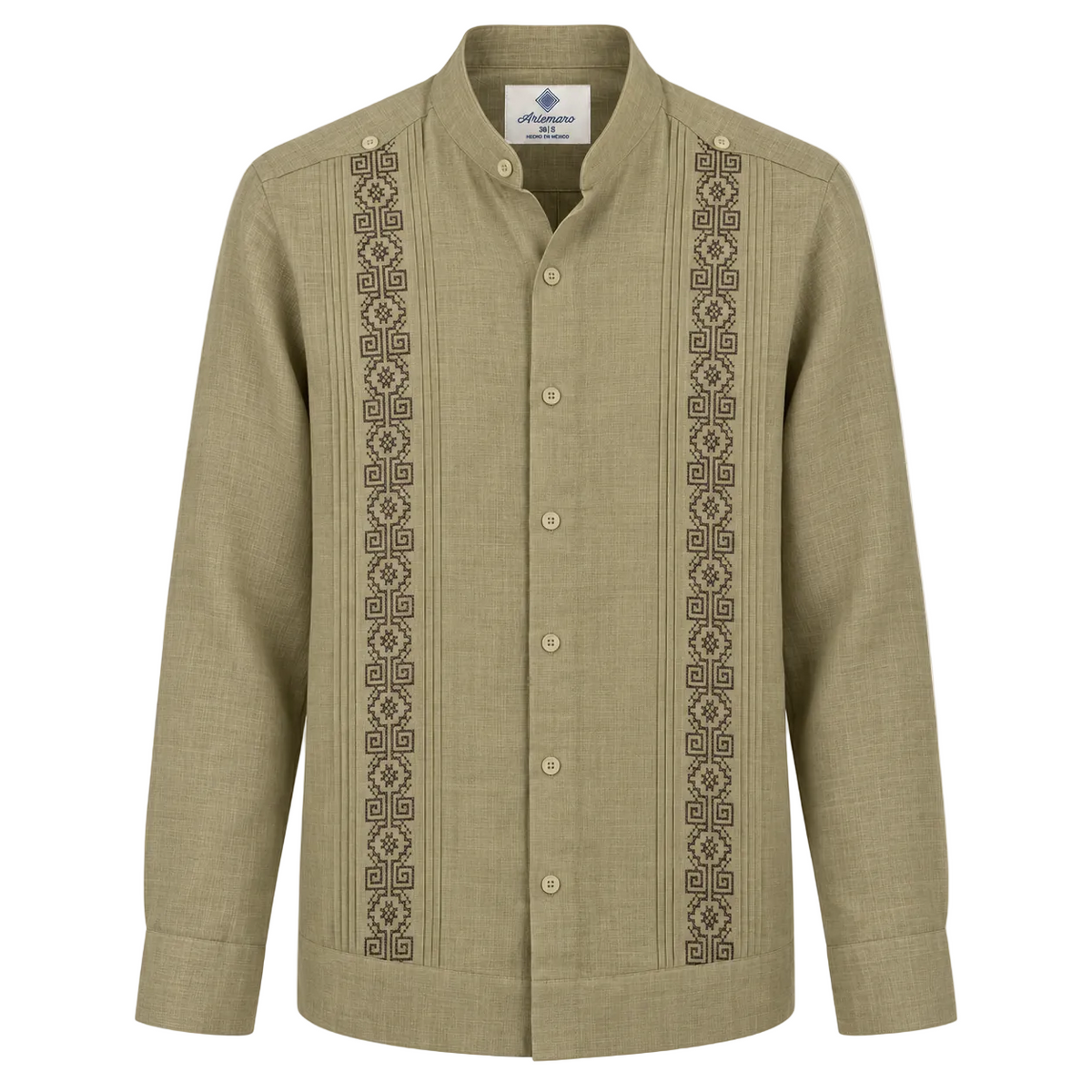 GUAYABERA AZTECA OLIVO MAO