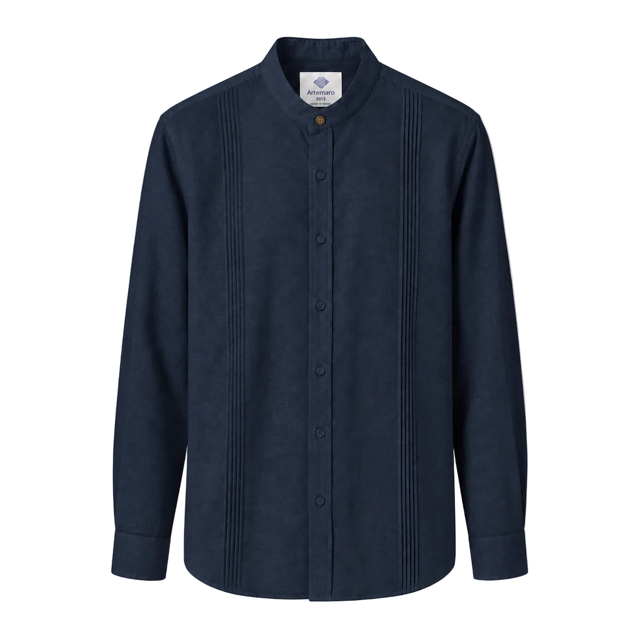 CAMISA MAO ALFORZAS AZUL PETROLEO