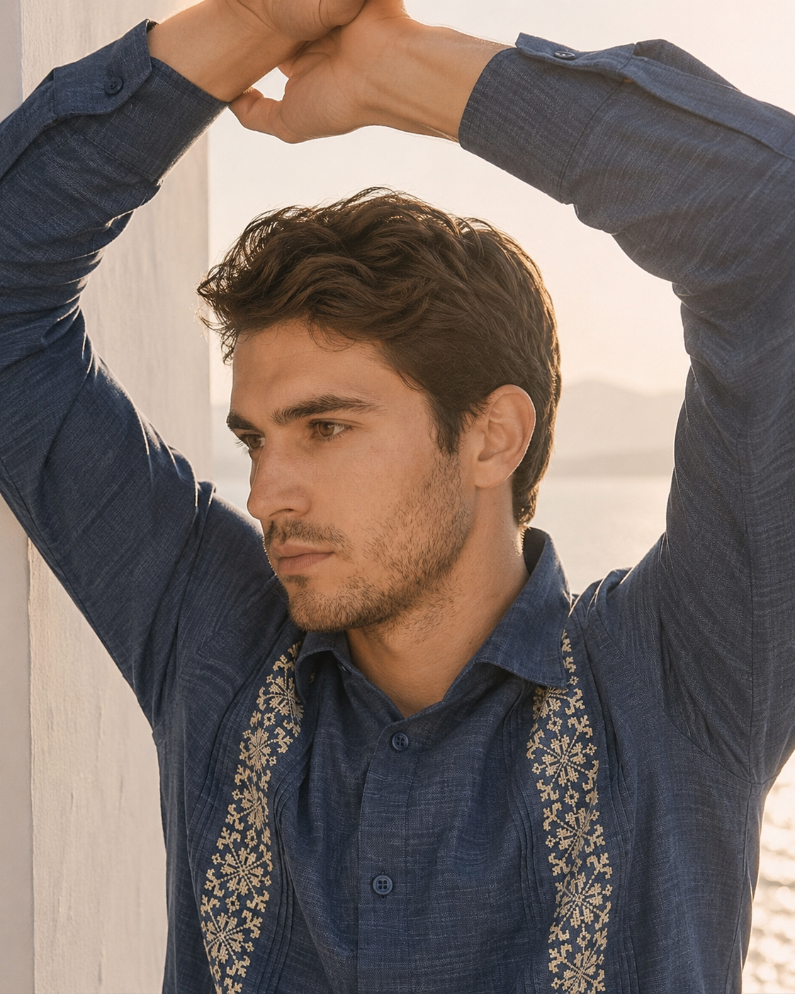 GUAYABERA AZUR MEZCLILLA