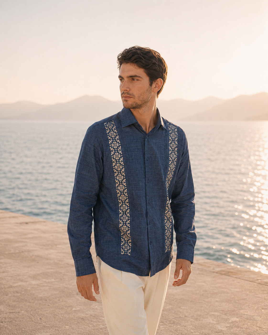 GUAYABERA AZUR MEZCLILLA