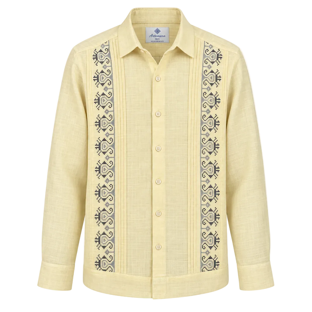 GUAYABERA CARACOL AMARILLA