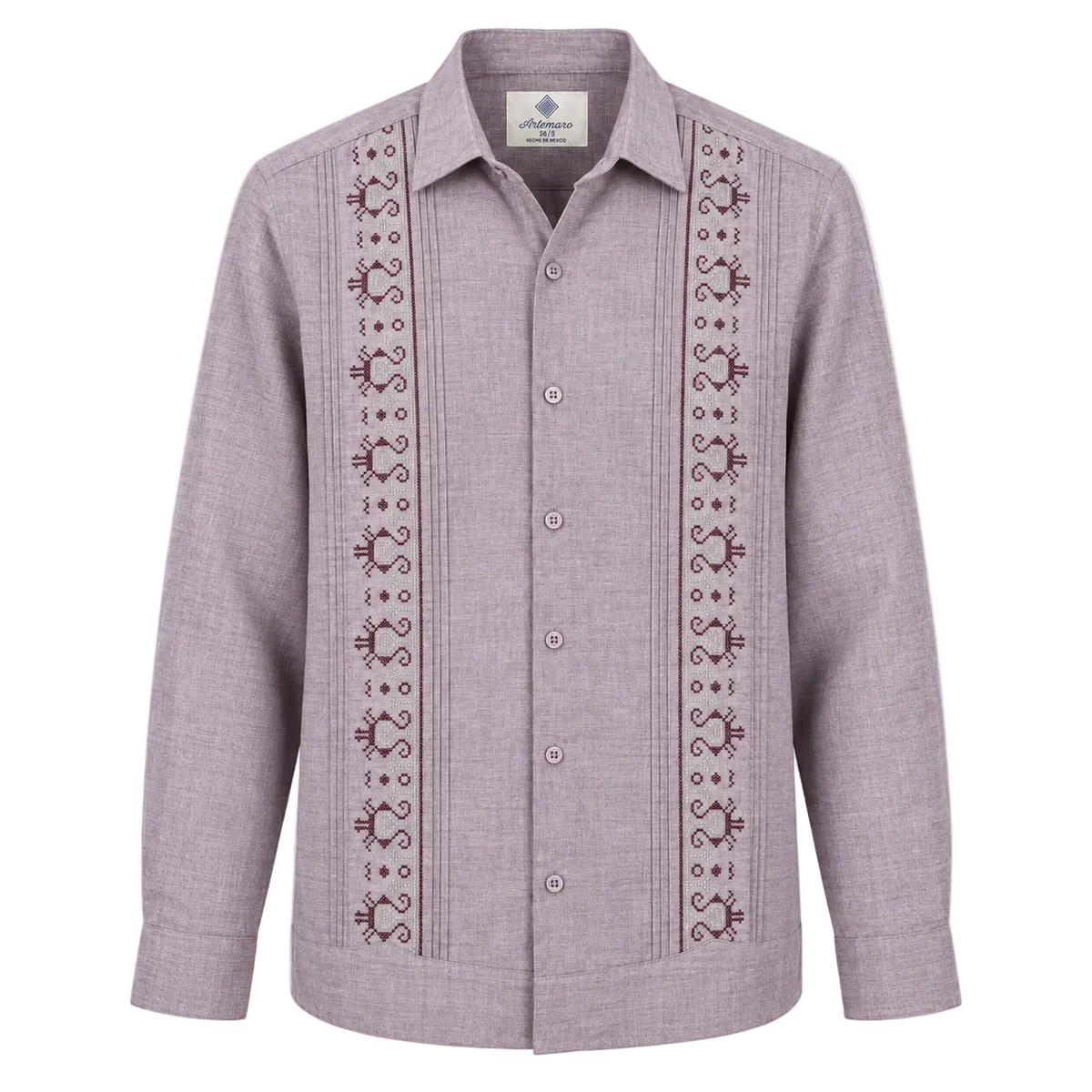 GUAYABERA CARACOL GUINDA