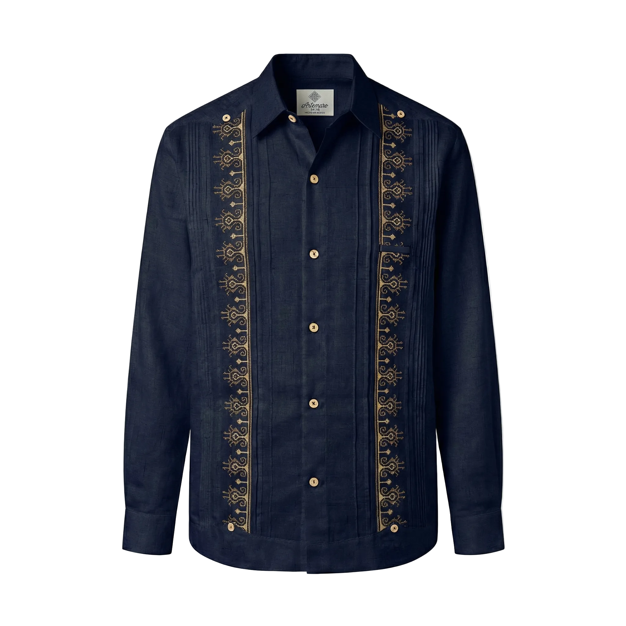 GUAYABERA CARACOL MEZCLILLA