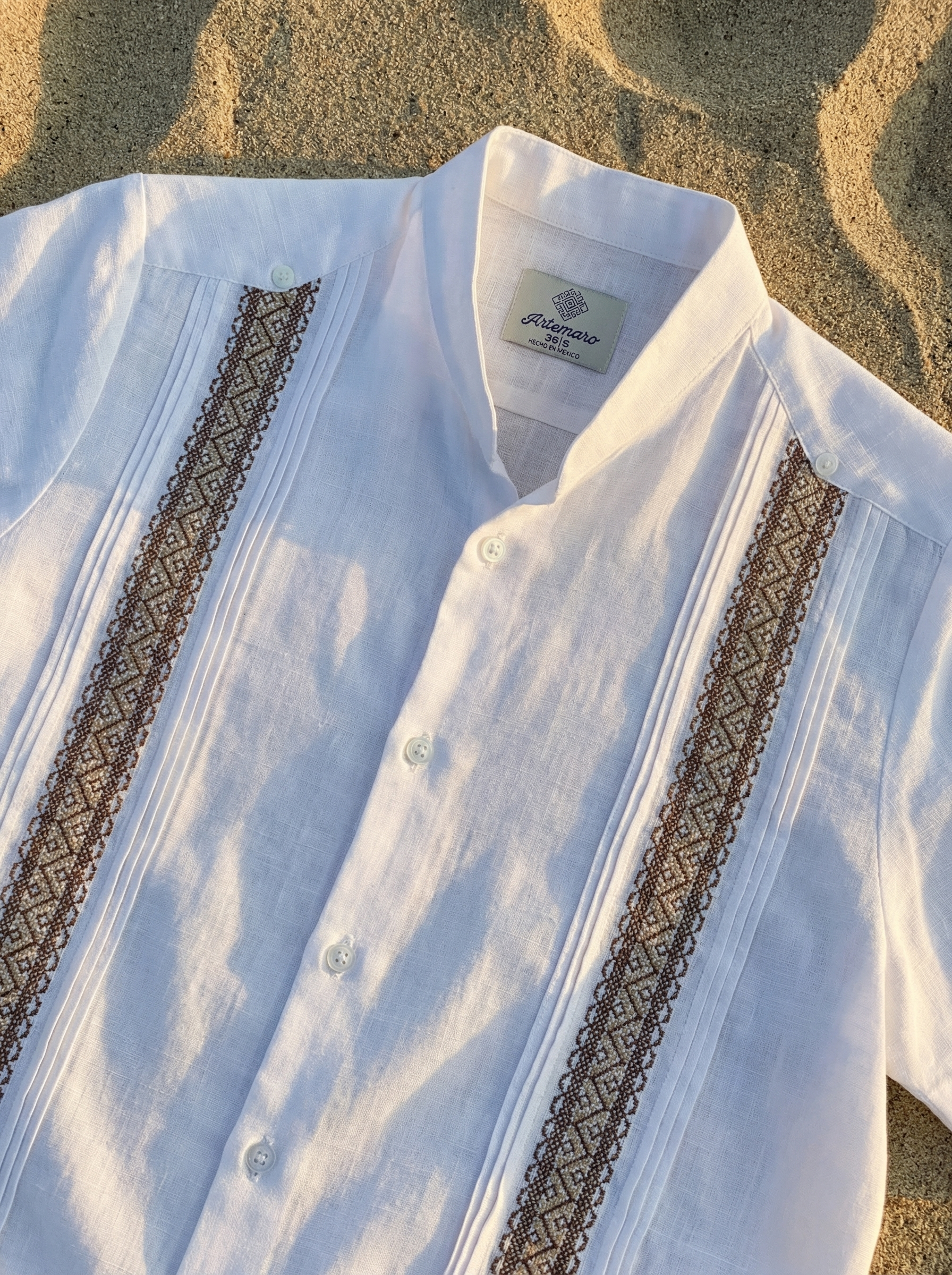 GUAYABERA NULL BLANCA/BEIGE MAO