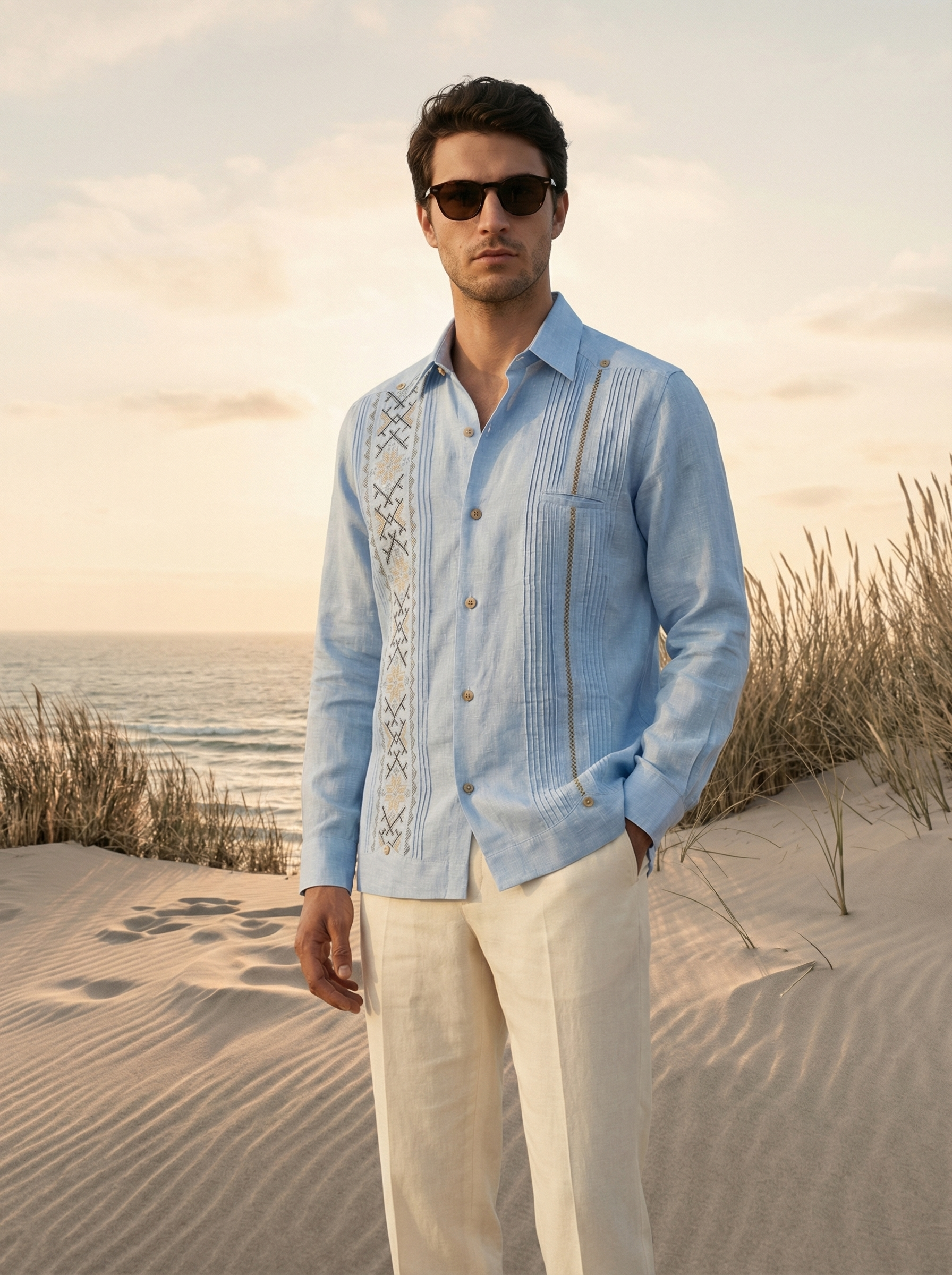 GUAYABERA KANTE CELESTE