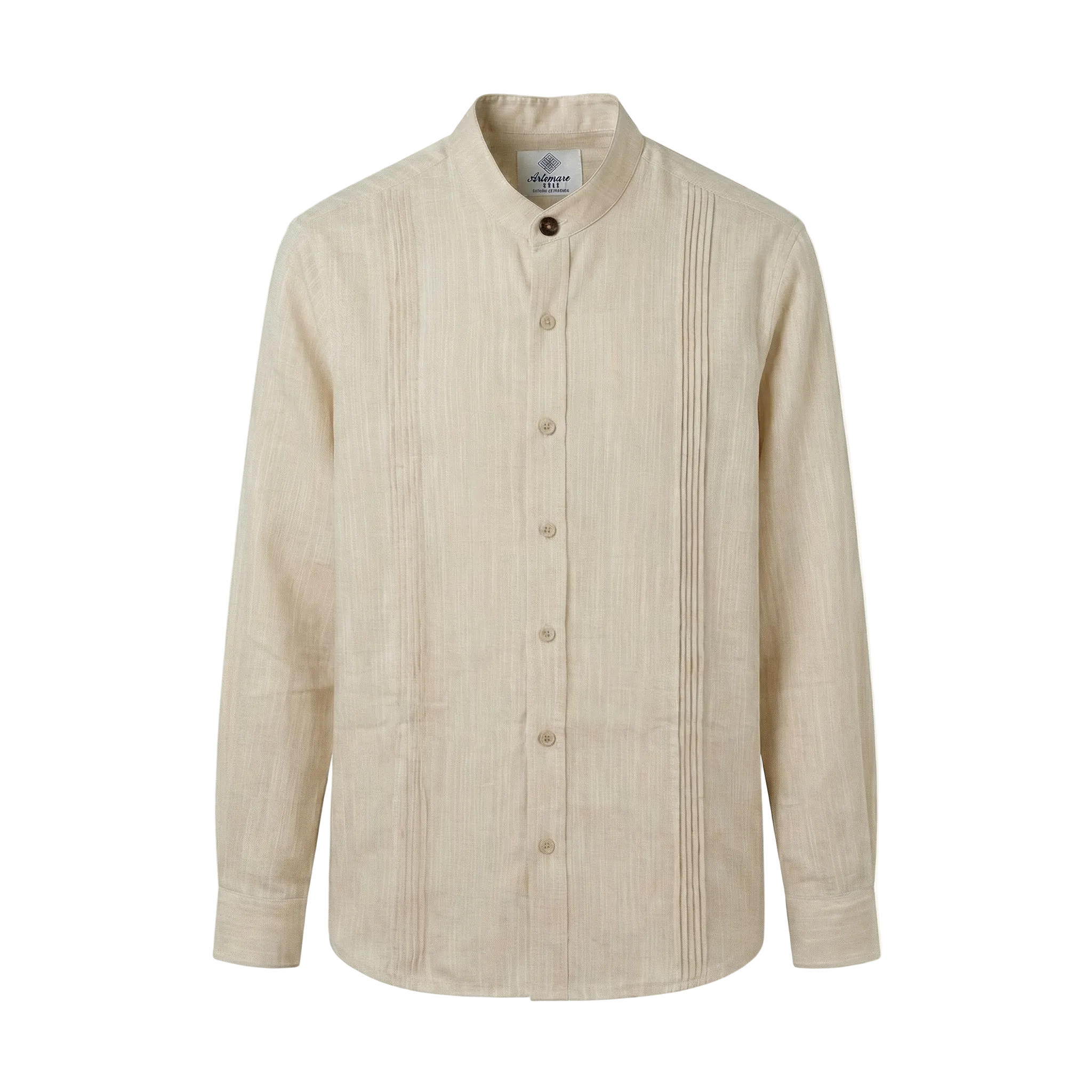 CAMISA MAO ALFORZAS BEIGE