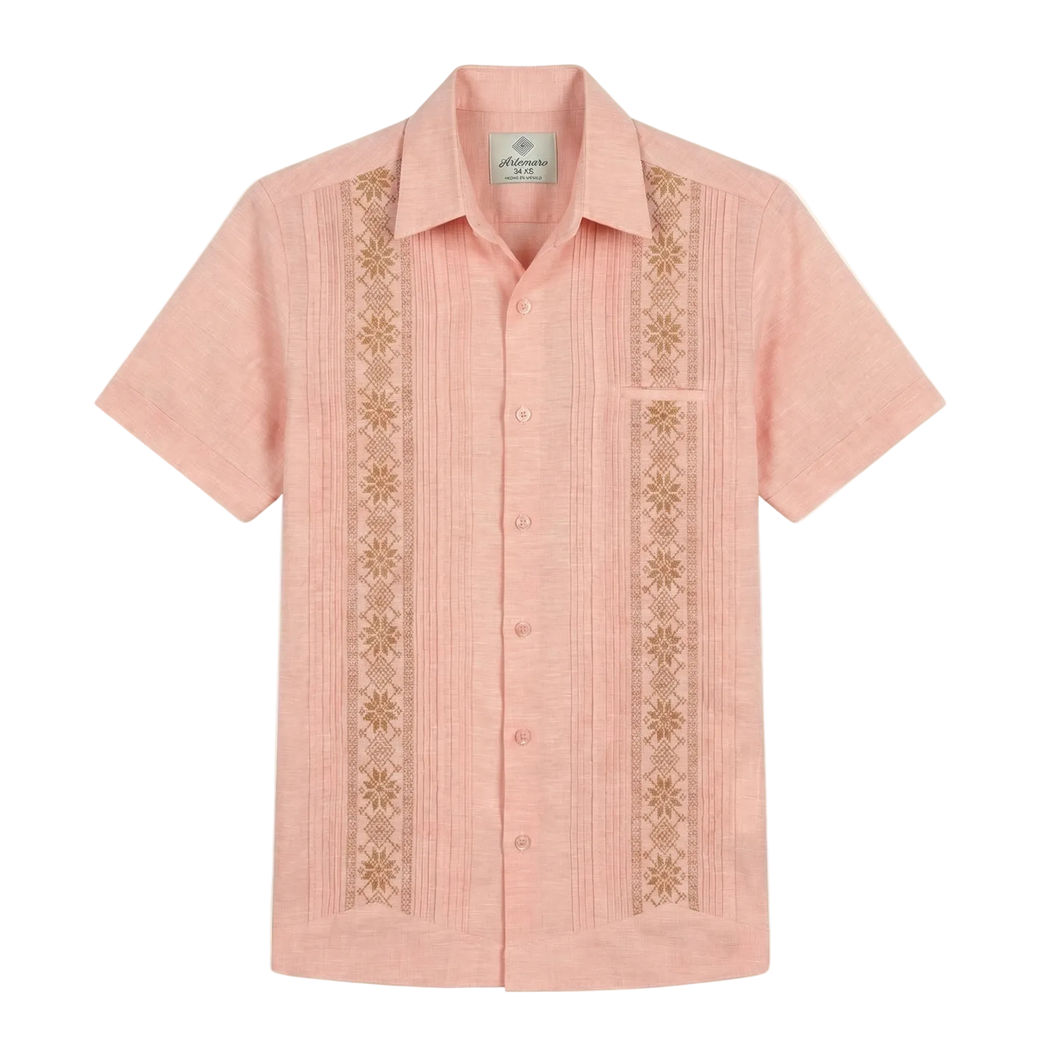 GUAYABERA TULÚM SALMÓN PASTEL